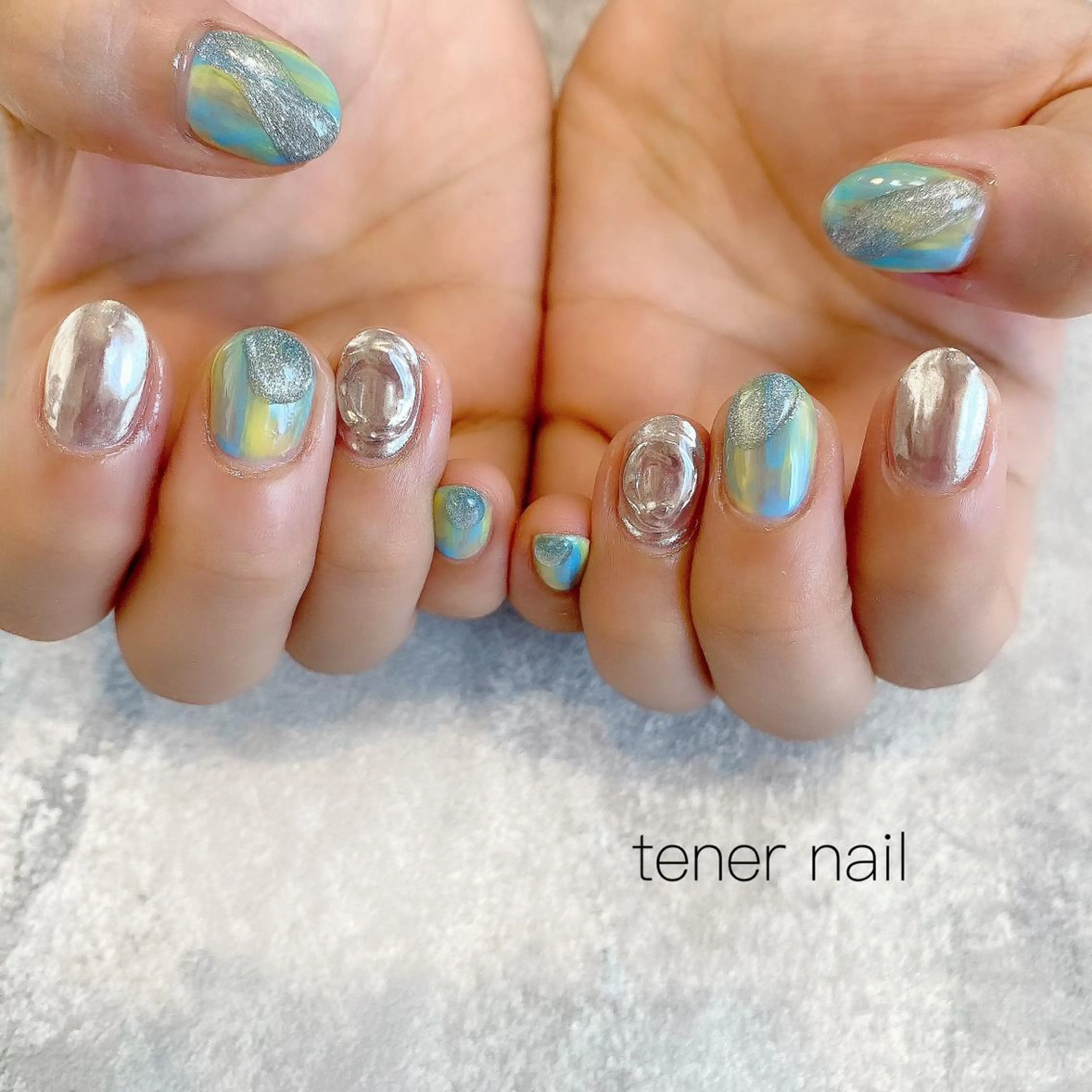 ネイル 水色 テネルネイル tener nailのネイルデザイン