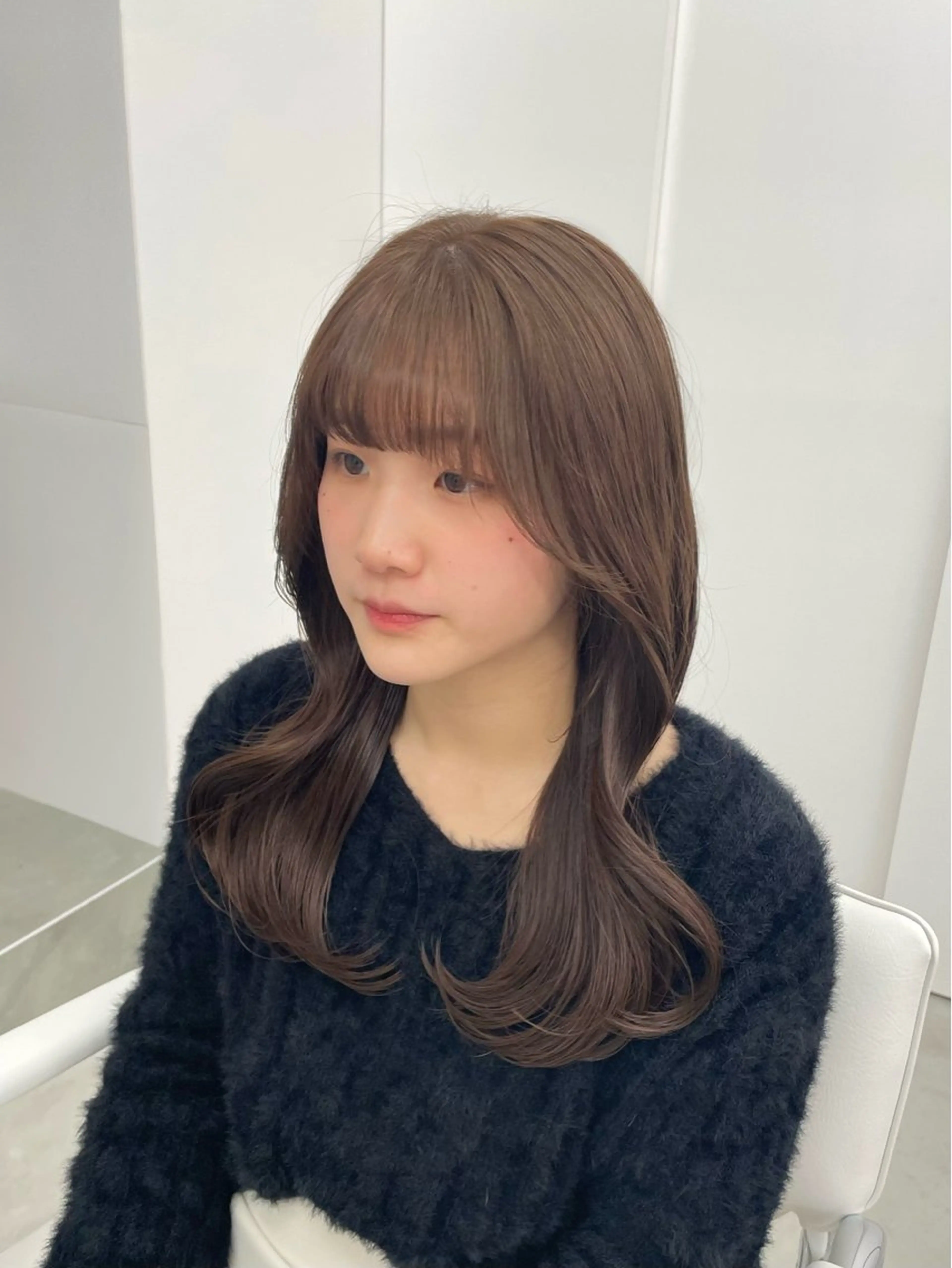 セミロング カット ヘアカラー トリートメント 今園 桃愛のヘアスタイル