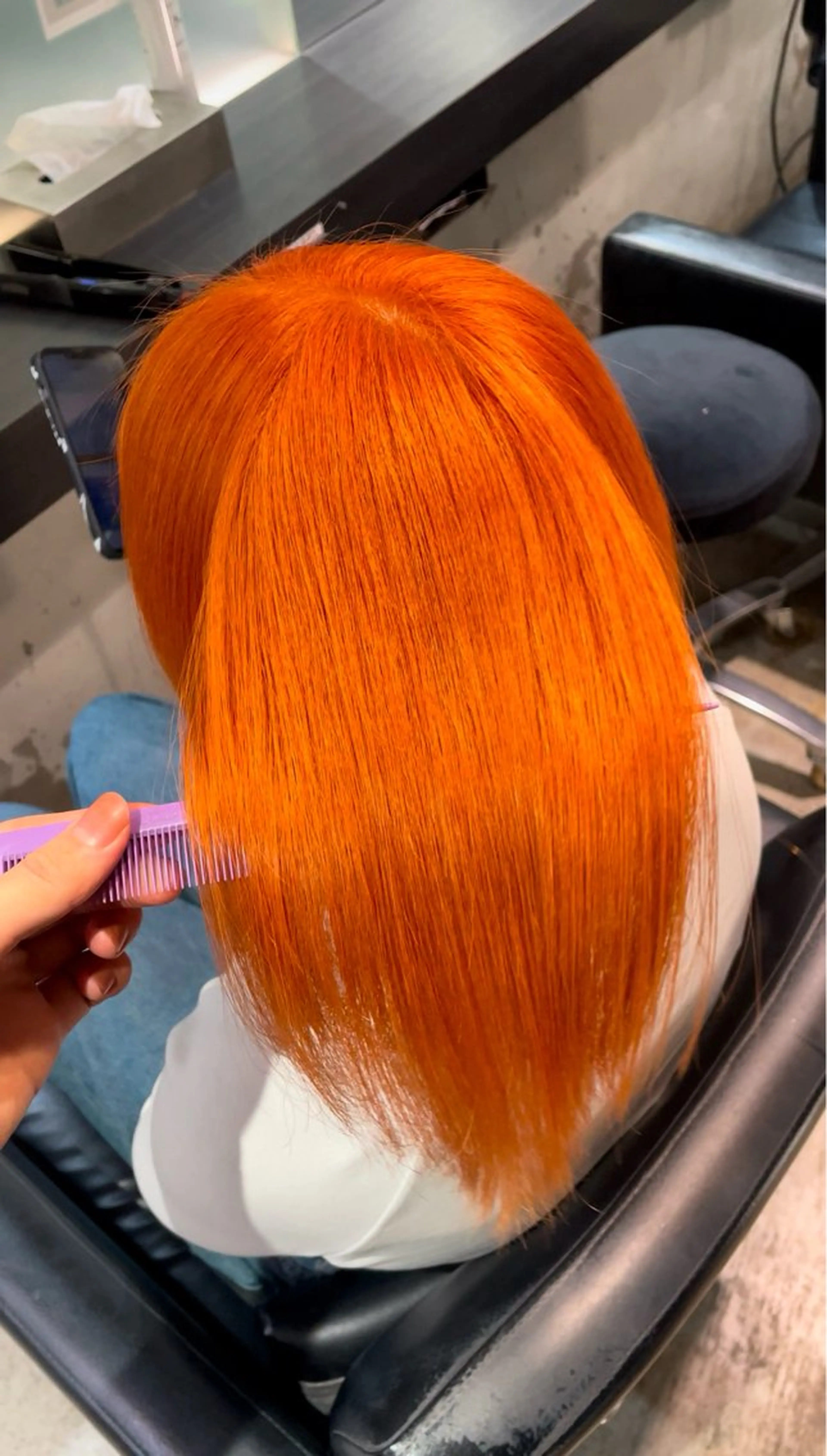 カラー オレンジ ヘアカラー WELLY  TOKYO所属・🌈レイヤーカット/ ハイトーン🌈タクマのヘアスタイル