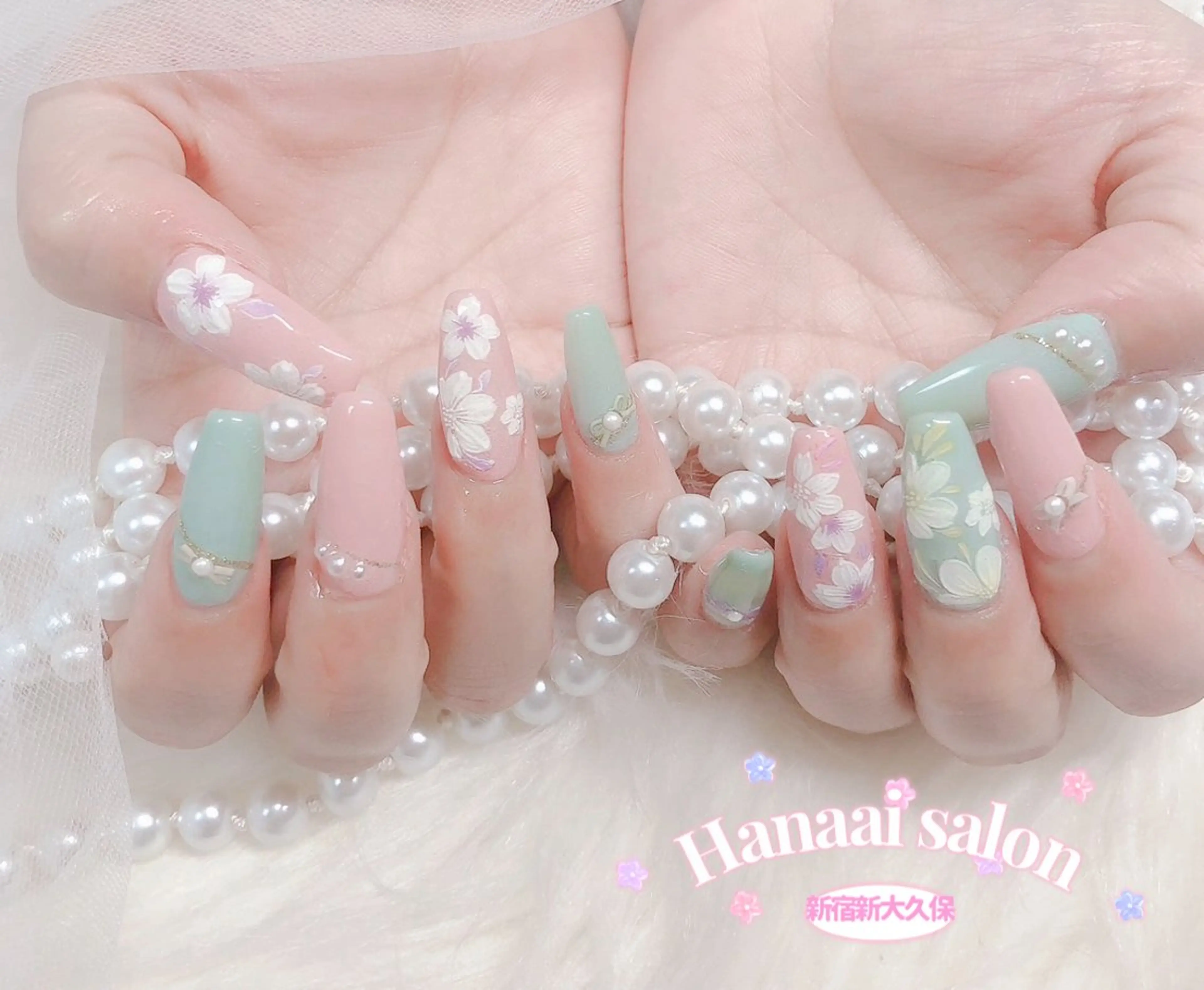 ミディアム ハンドネイル Hanaai salon あまねのネイルデザイン