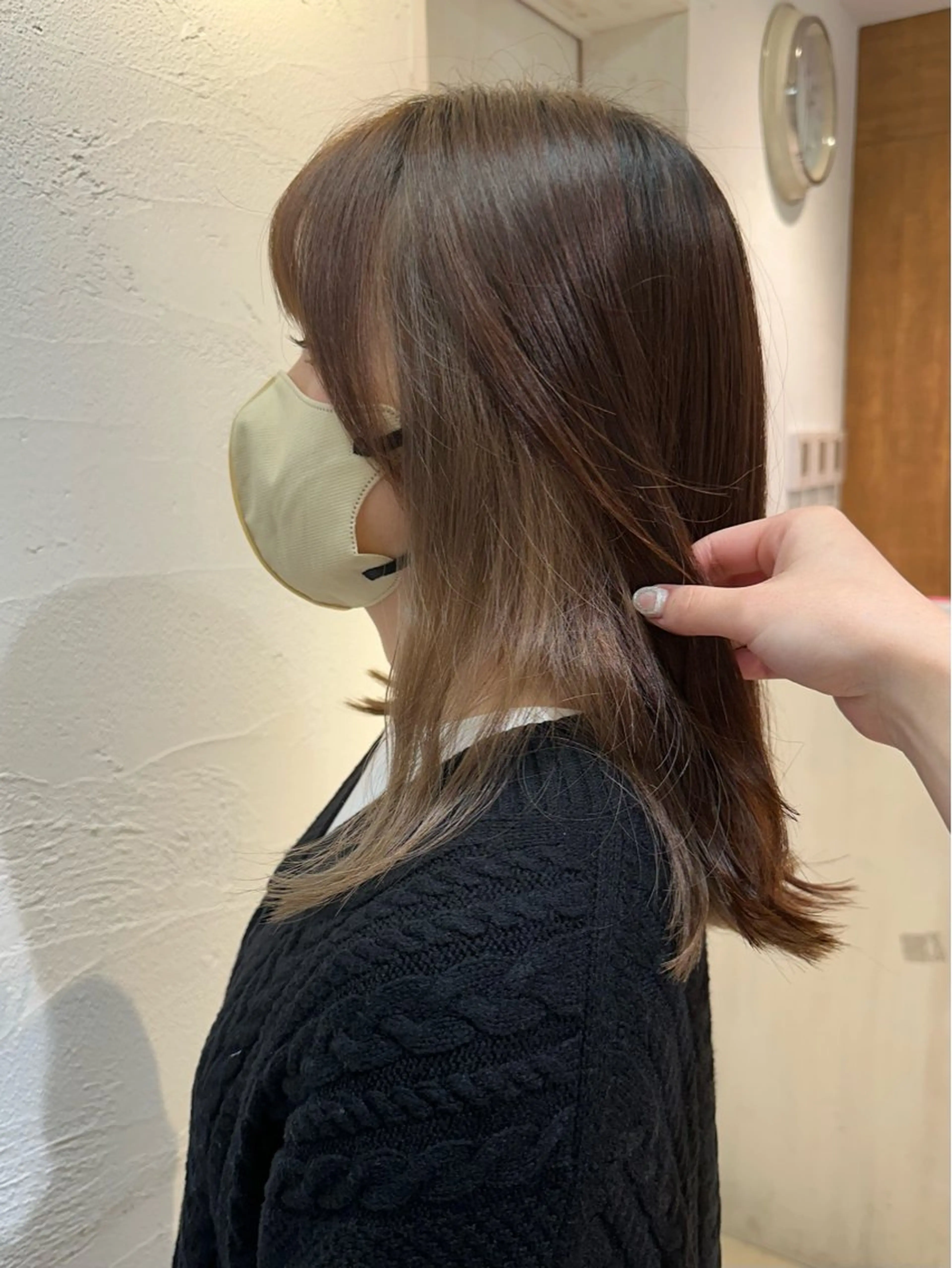 ミディアム ヘアカラー トリートメント ブリーチカラーボブ sayo🧸🤎のヘアスタイル