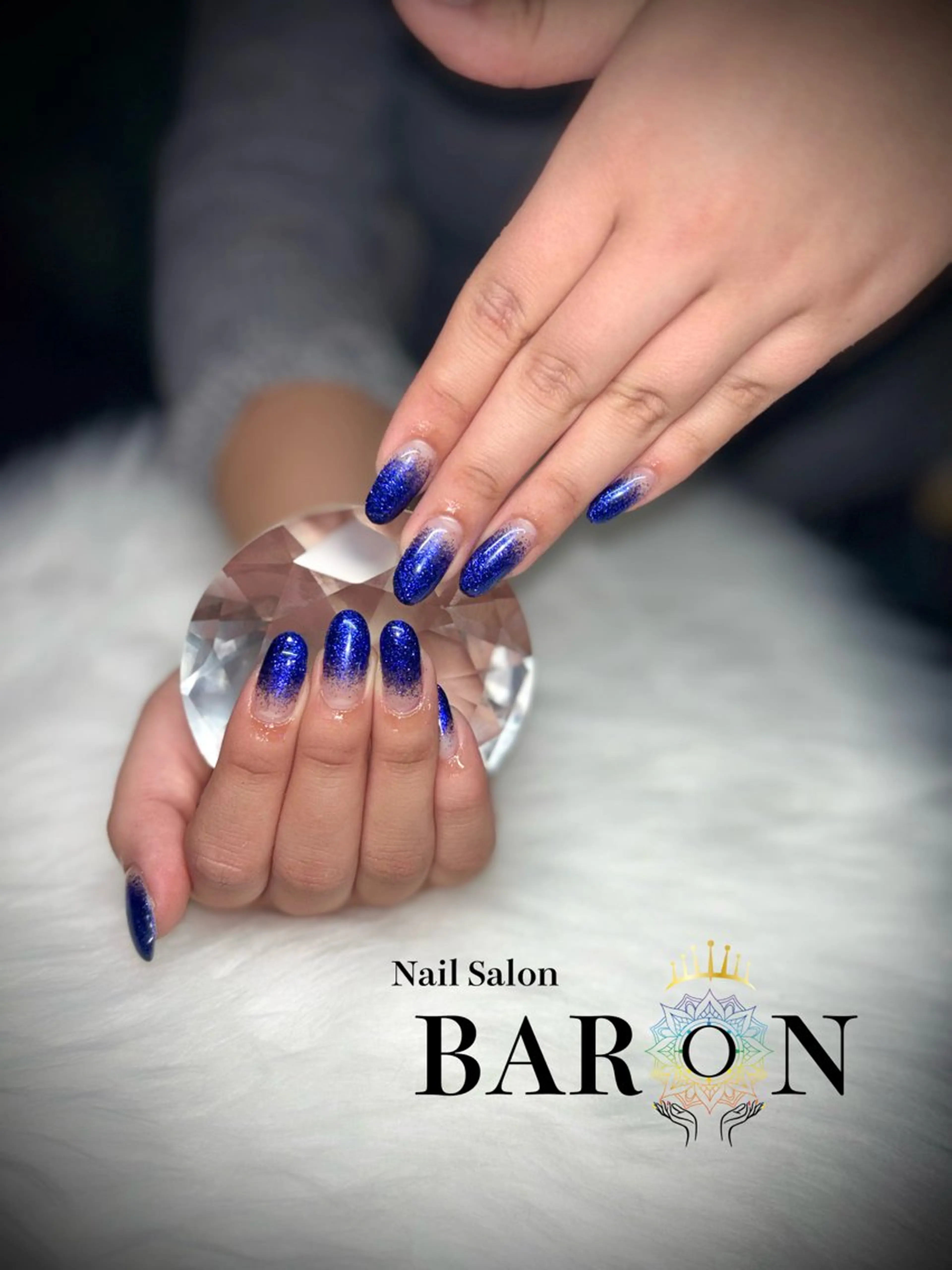 ネイル ブルー ラメ(グリッター) ラメグラデーション ♛︎BARON♛︎ MASHIROのネイルデザイン