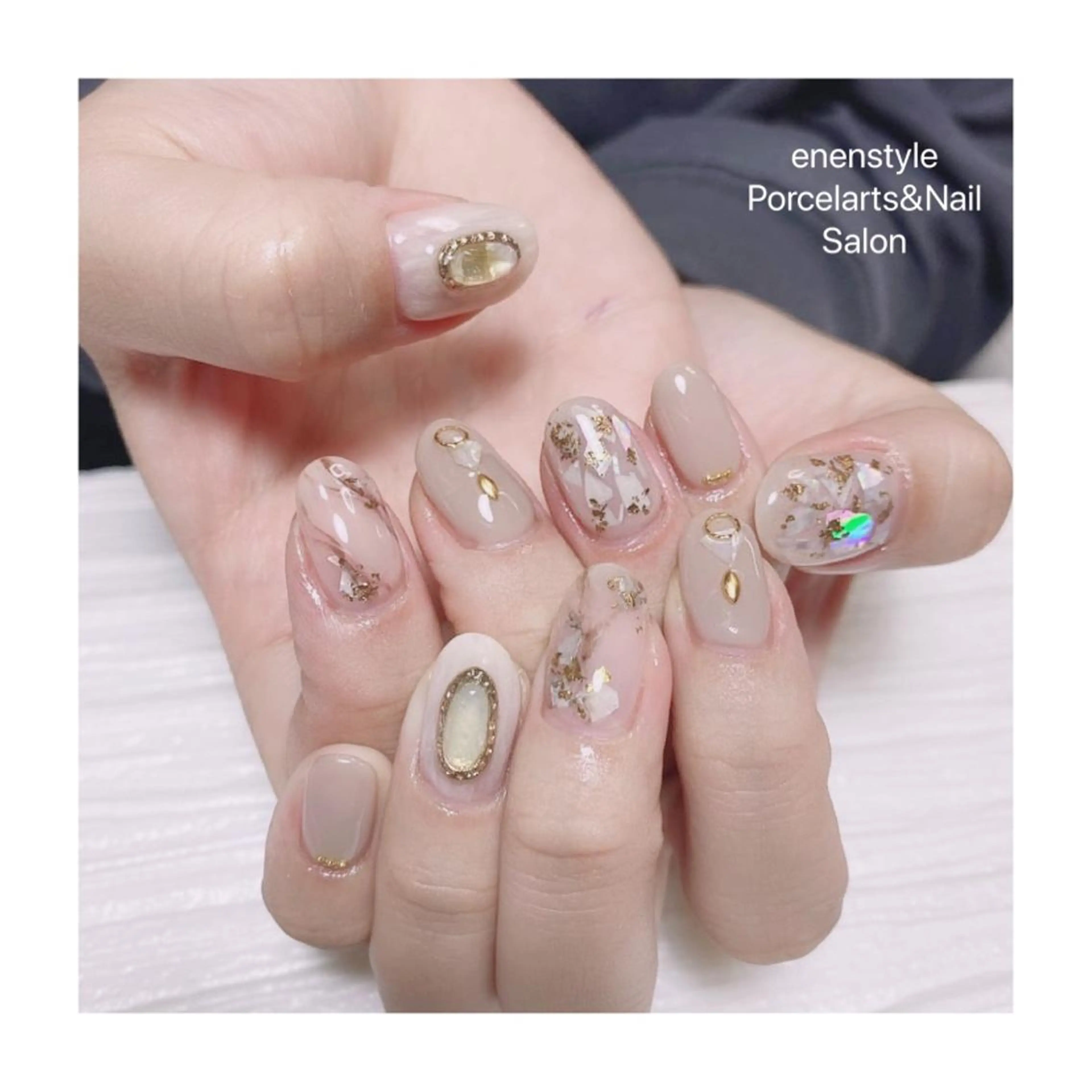 ミディアム ネイル ハンドネイル 👑enen style👑のネイルデザイン