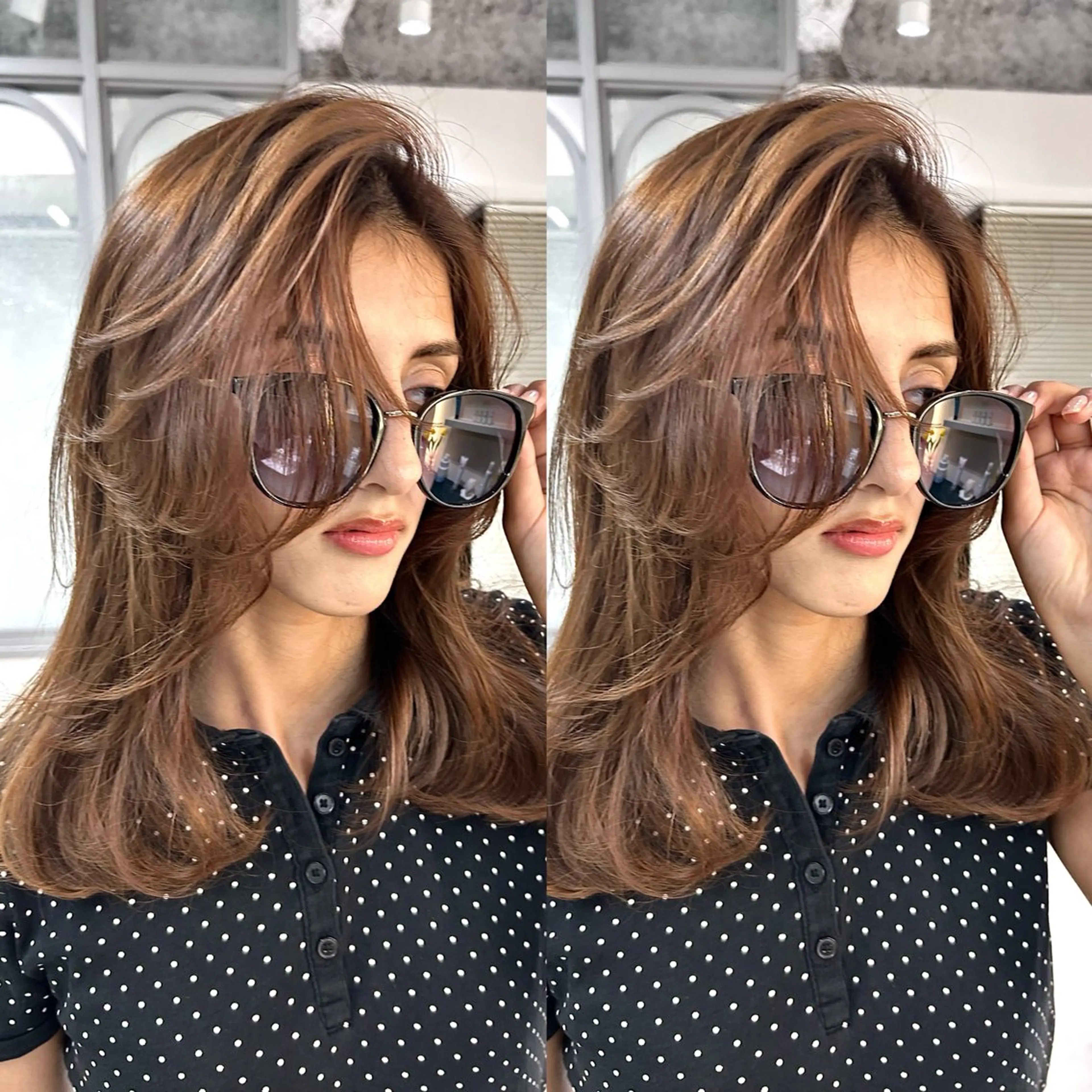 ロング カラー パーマ キッズ ベージュカラー 透明感カラー ダブルカラー 盛れる艶カラー× レイヤーカット/咲来のヘアスタイル