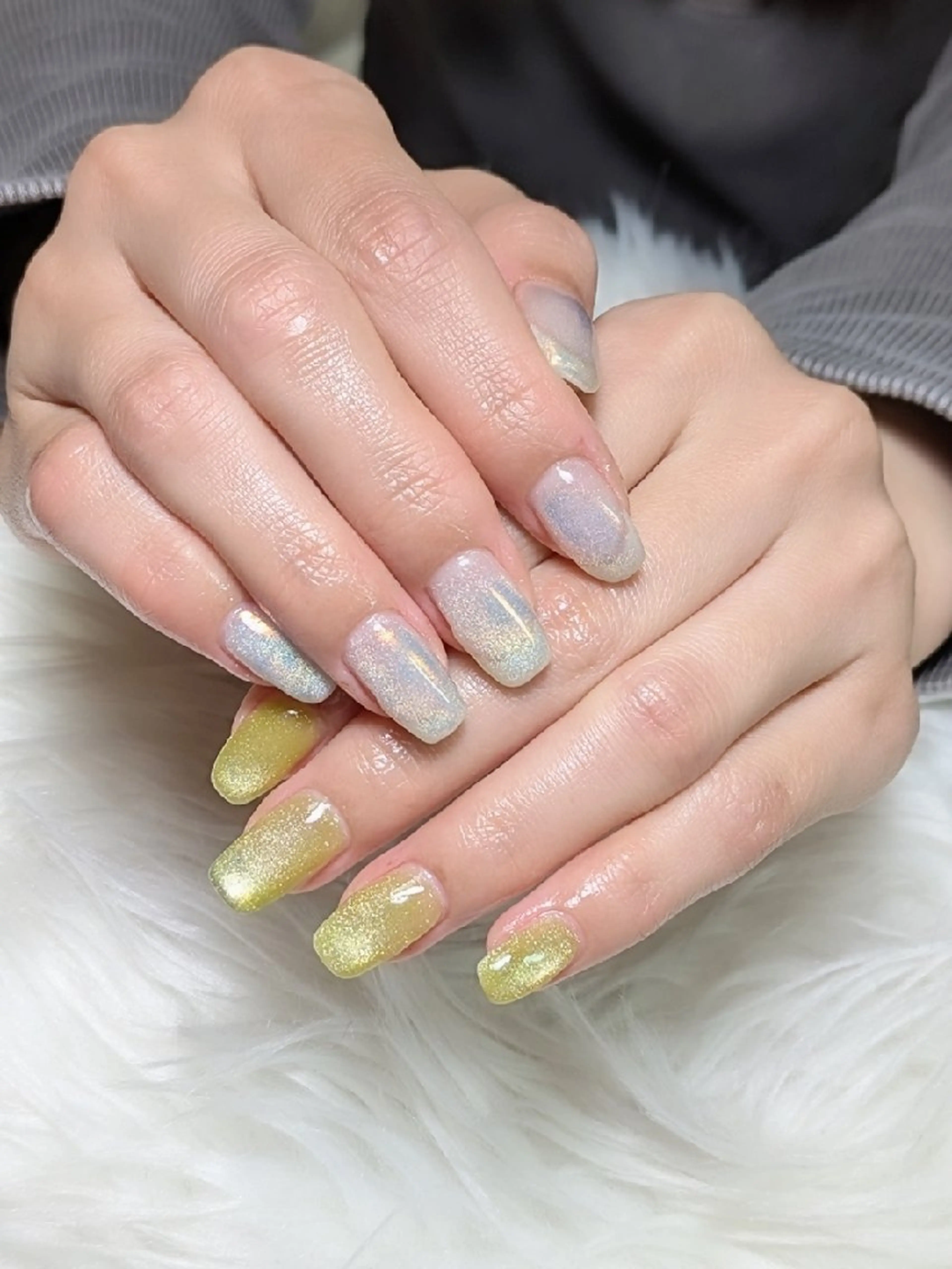 ネイル オーロラネイル マグネットネイル ハンドネイル m&pPrivate nailsalonのネイルデザイン