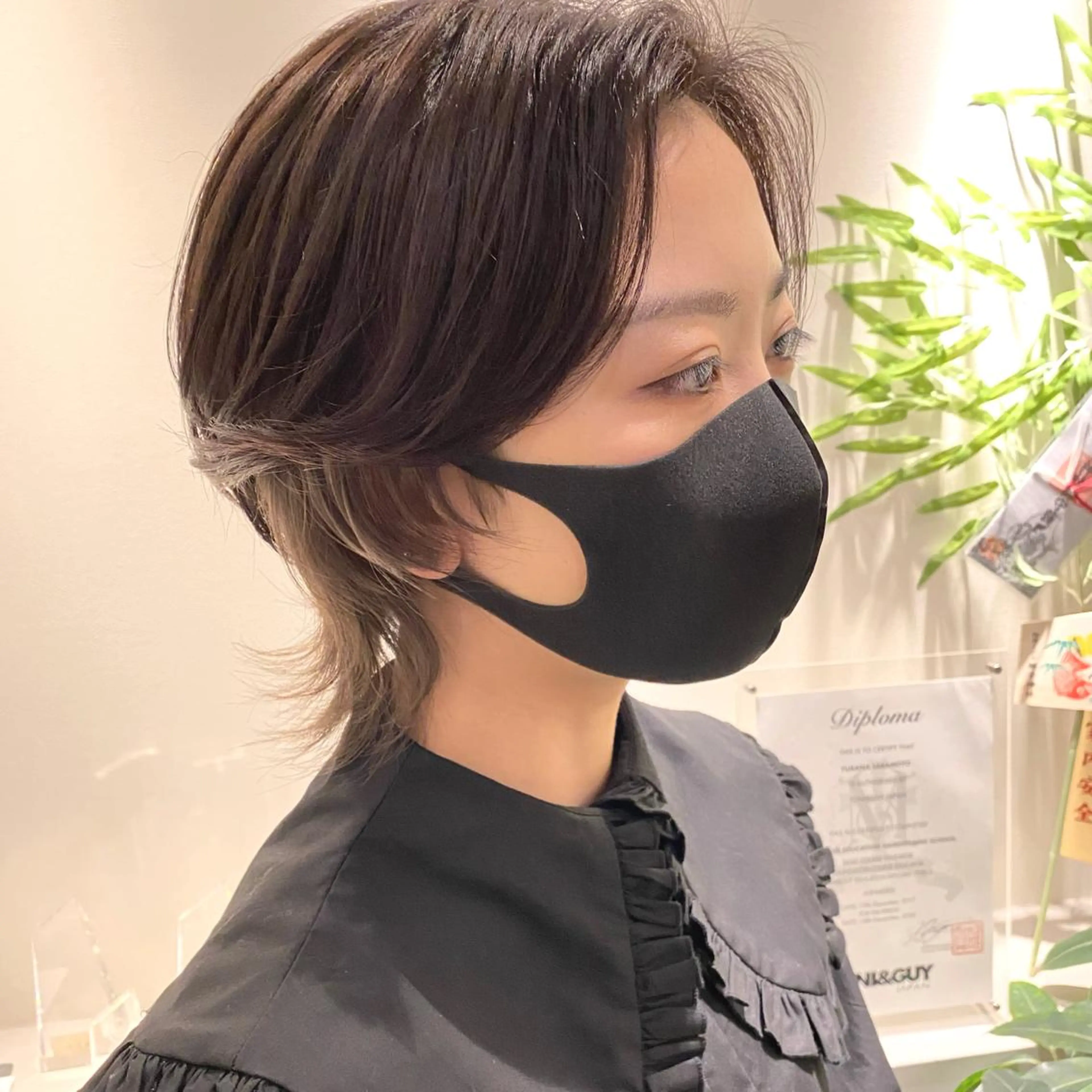 ショート アッシュ ボブ 髪質改善 レイヤーカット ショートヘア カット ヘアカラー ショート〜ミディアム 喜多司のヘアスタイル