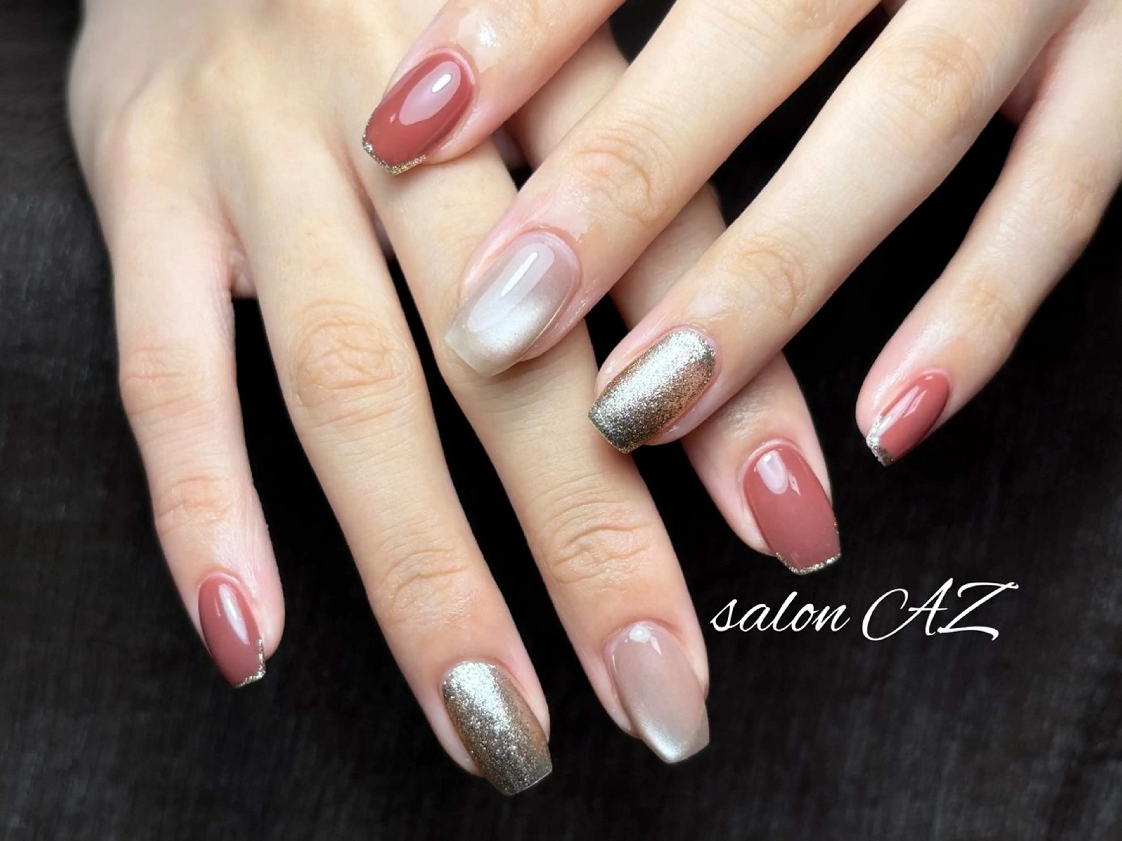 ネイル アートネイル 長さ出し フットネイル フレンチネイル ジェルネイル salon AZのネイルデザイン