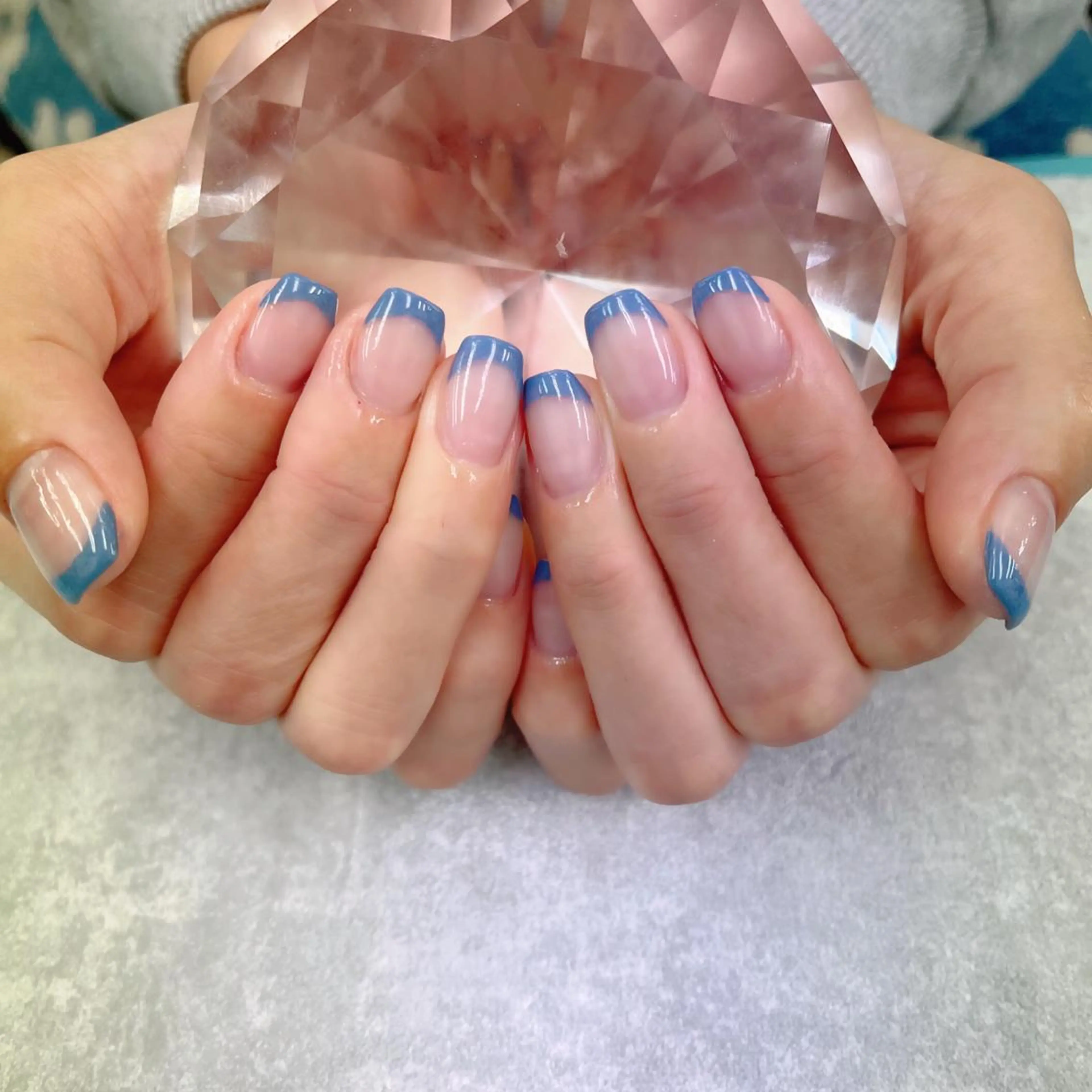 ネイル フレンチネイル スクエアネイル BlueDaisy 栄本店のネイルデザイン