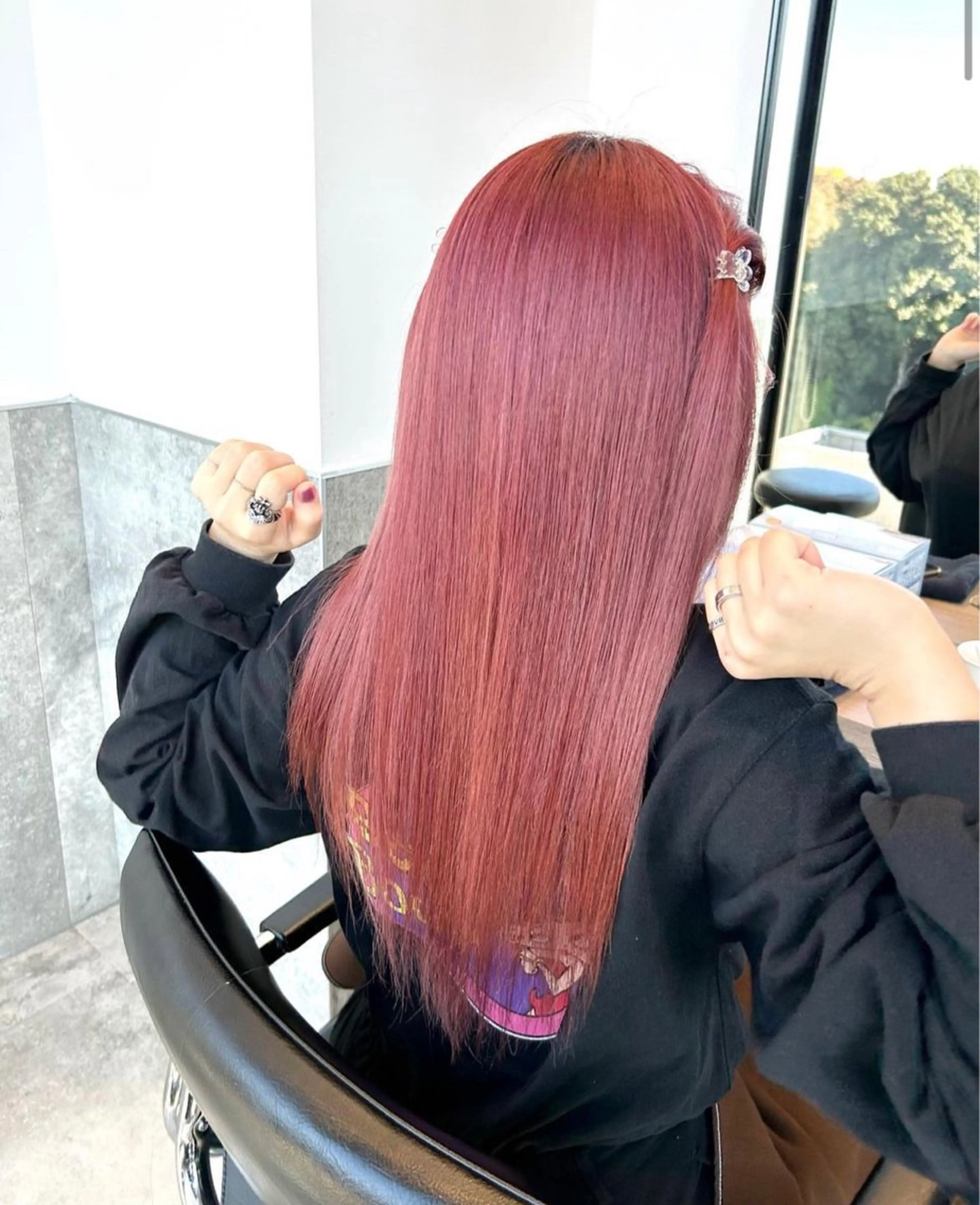 ロング カラー パーマ ヘアアレンジ レッドカラー カット ヘアカラー トリートメント stylist 🌸 kana.のヘアスタイル