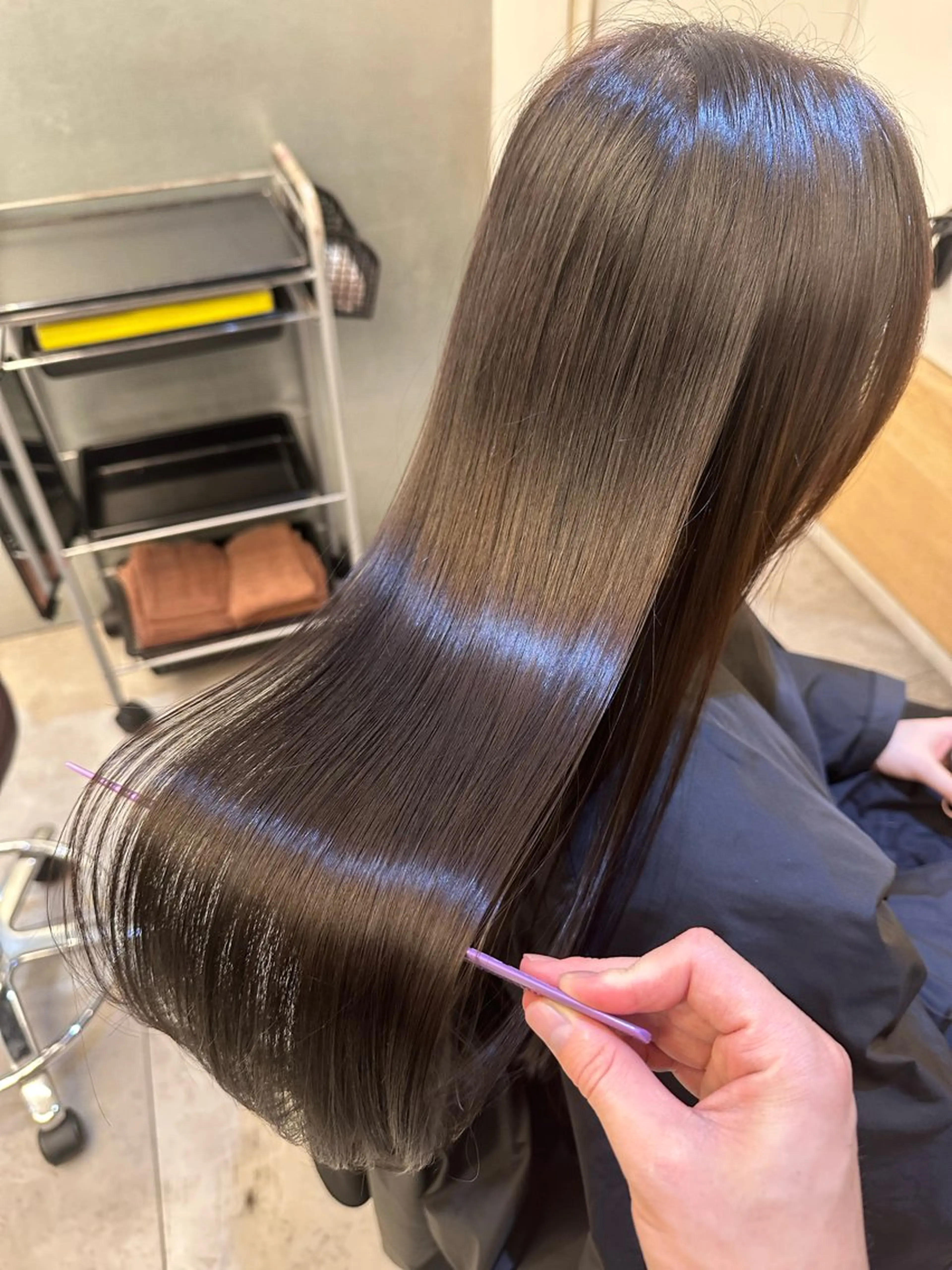 ロング カット ヘアカラー トリートメント 美髪矯正💎副店長 💎ミツキのヘアスタイル