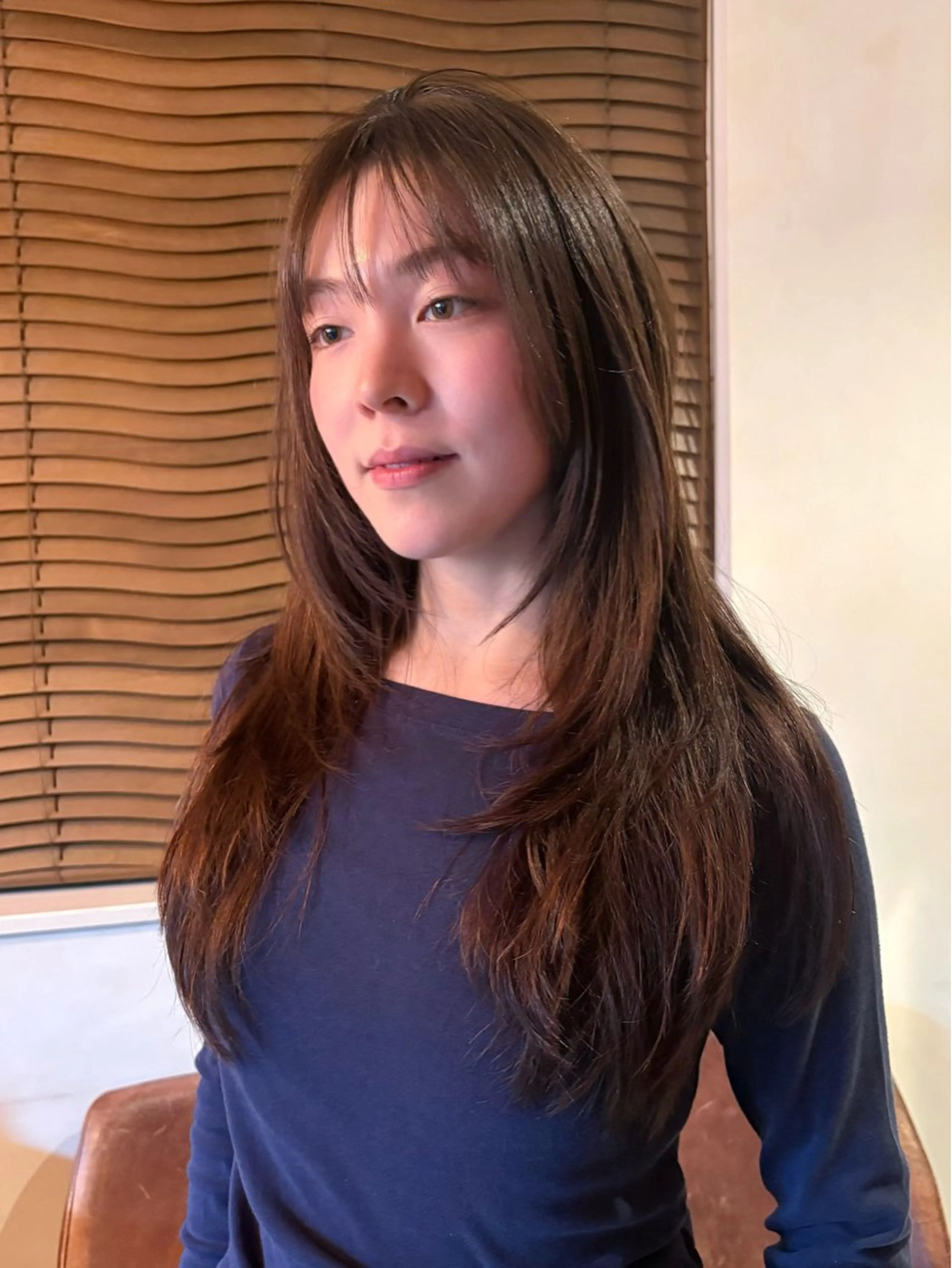 ロング カラー パーマ カット ヘアカラー レイヤー/透明感/ ブリーチなし/わかなのヘアスタイル