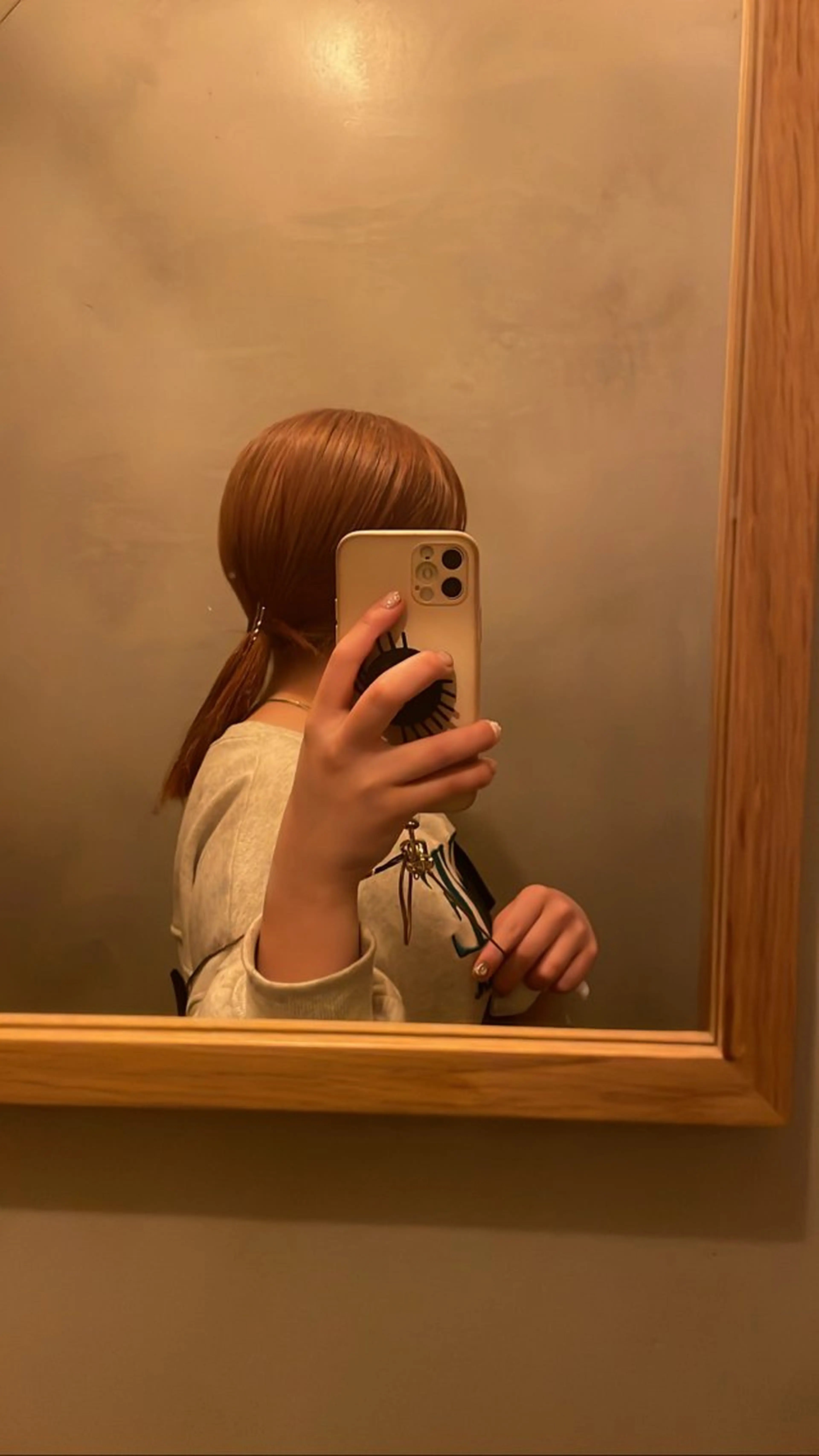セミロング カラー ブラウンカラー オレンジ オレンジブラウン mei|顔まわり ×透明感カラーのヘアスタイル