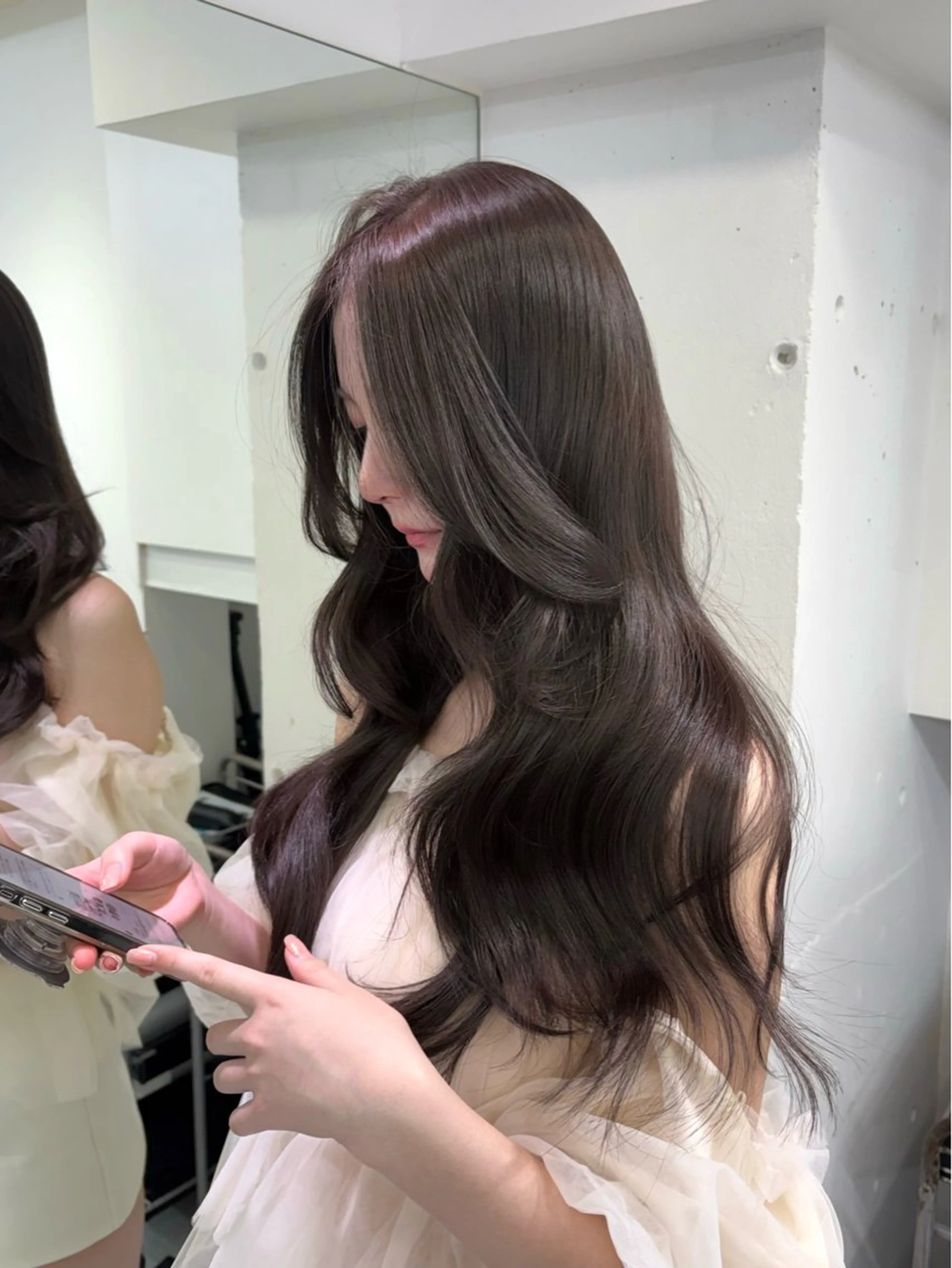 【人気no.1🤍艶ケアメニュー🤍】カット+プレミアムケアカラー+4stepトリートメントの写真