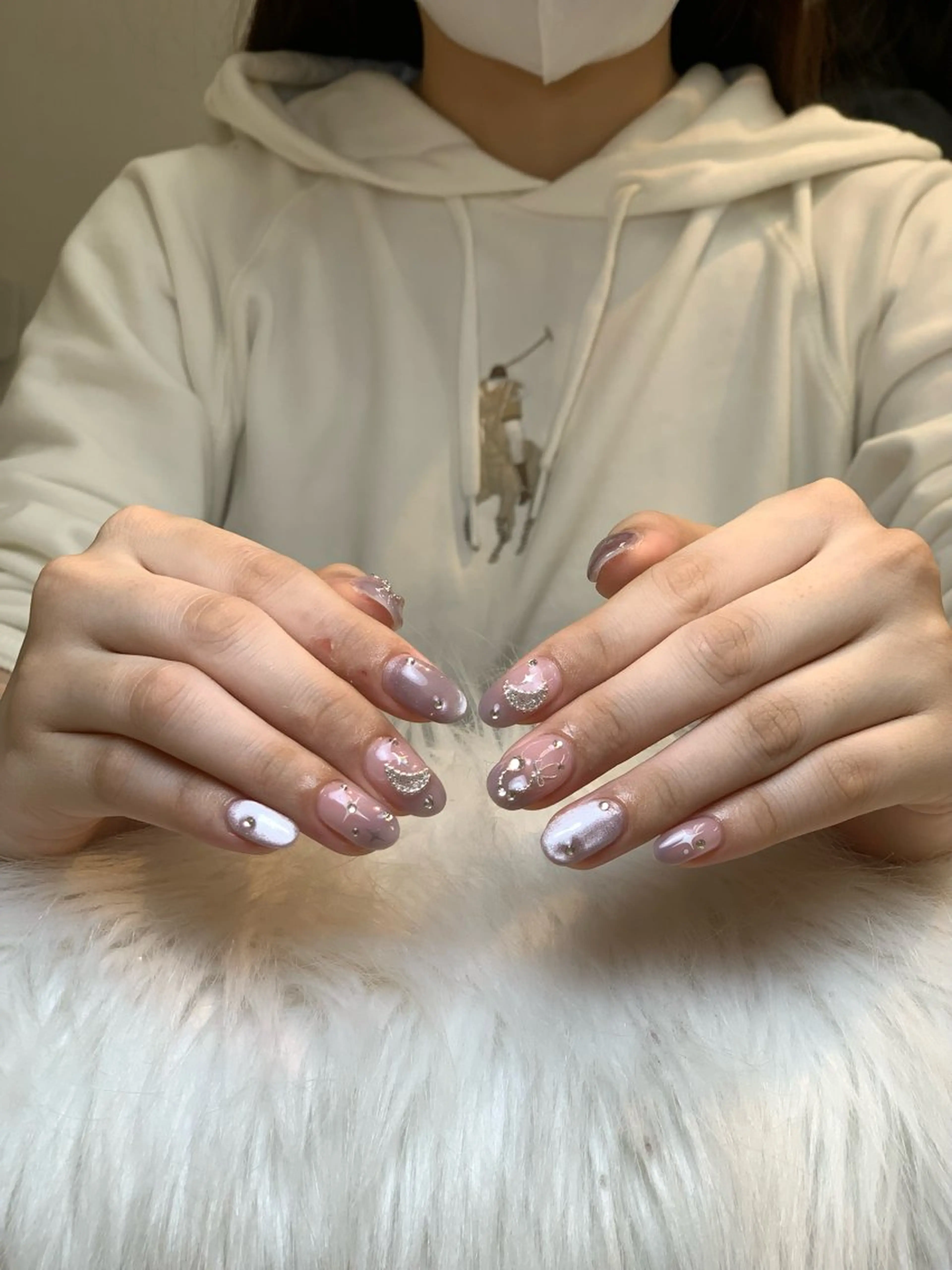 ネイル アートネイル 長さ出し ジェルネイル マグネットネイル ニュアンスネイル ハンドネイル Cloudy Chan Nailのネイルデザイン