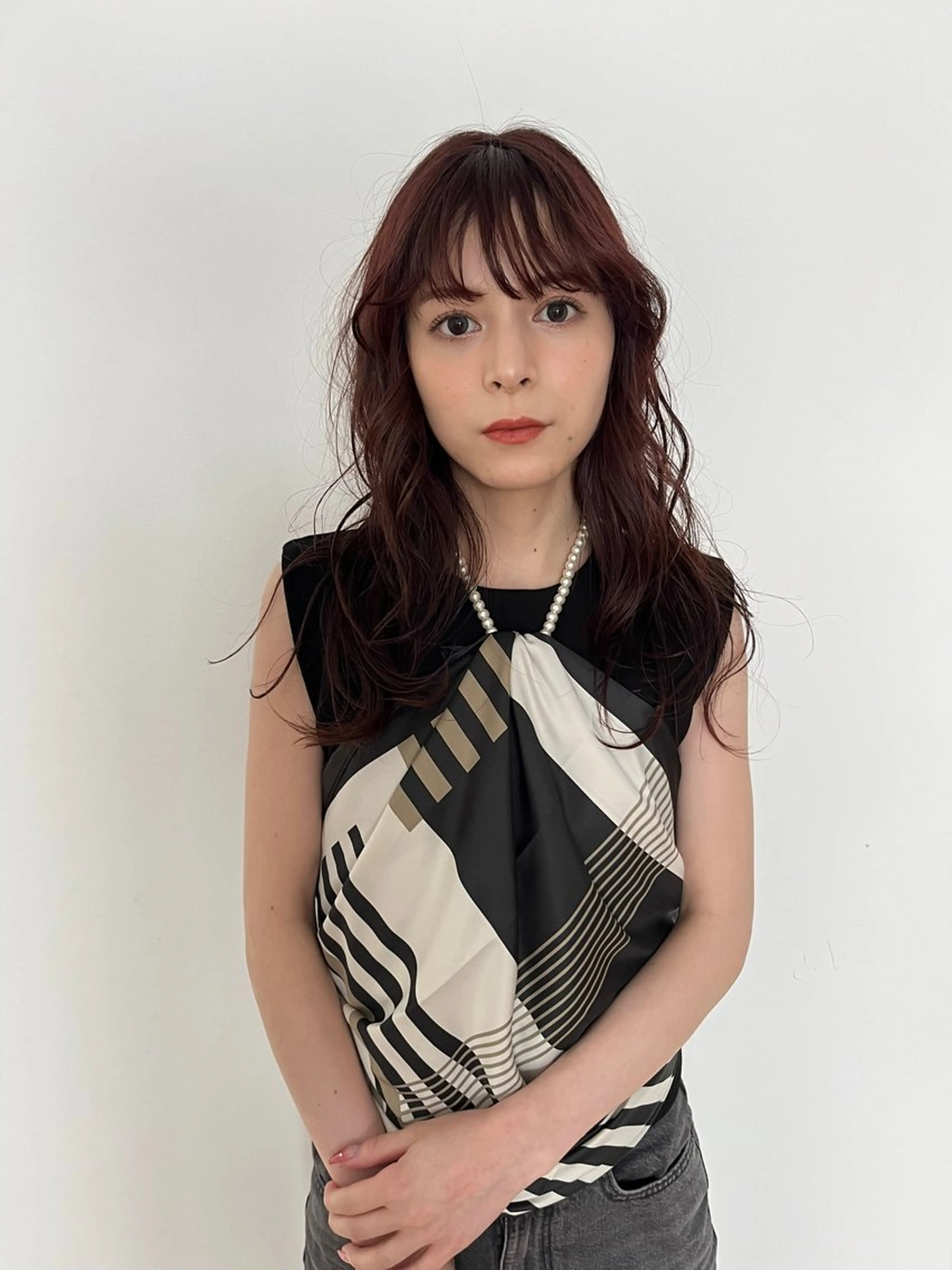 セミロング カラー パーマ 平尾/高宮/艶カラー /ハイライト/綜一郎のヘアスタイル