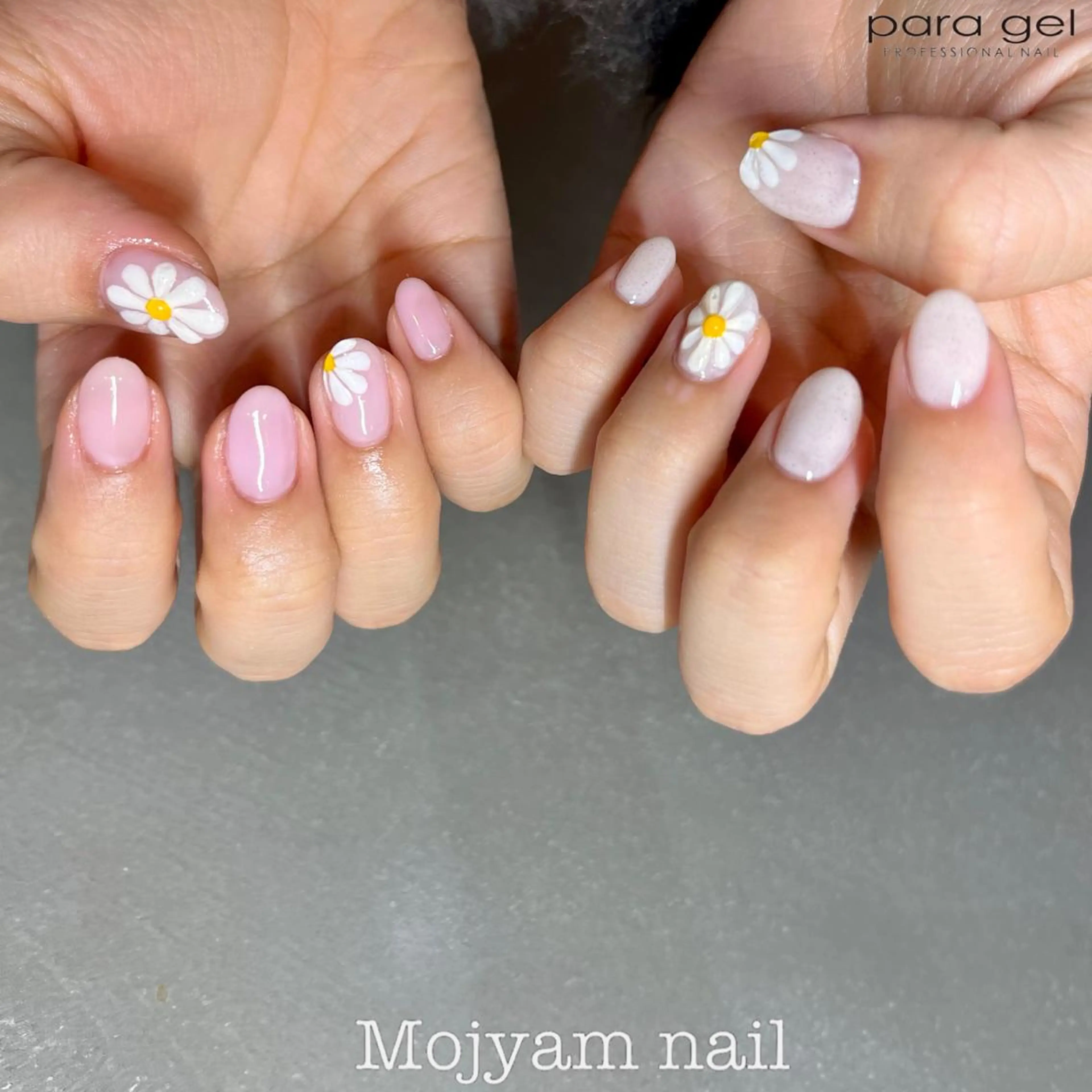 ネイル クリアネイル フラワーネイル マグネットネイル ぷっくりネイル 春ネイル ハンドネイル Mojyam nail所属・松本 実咲のネイルデザイン