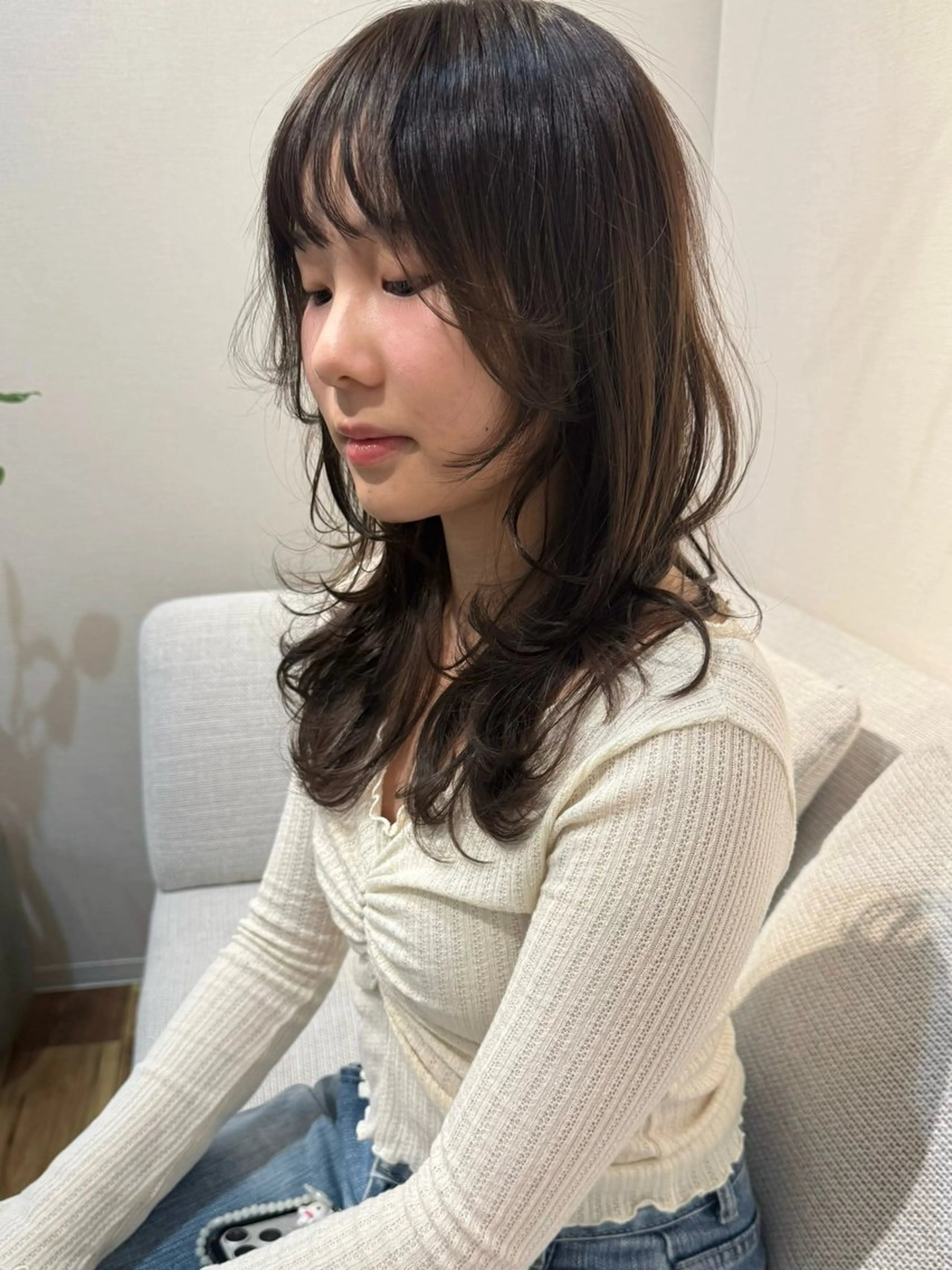 ミディアム カラー カット ヘアカラー トリートメント 田室 和幸のヘアスタイル