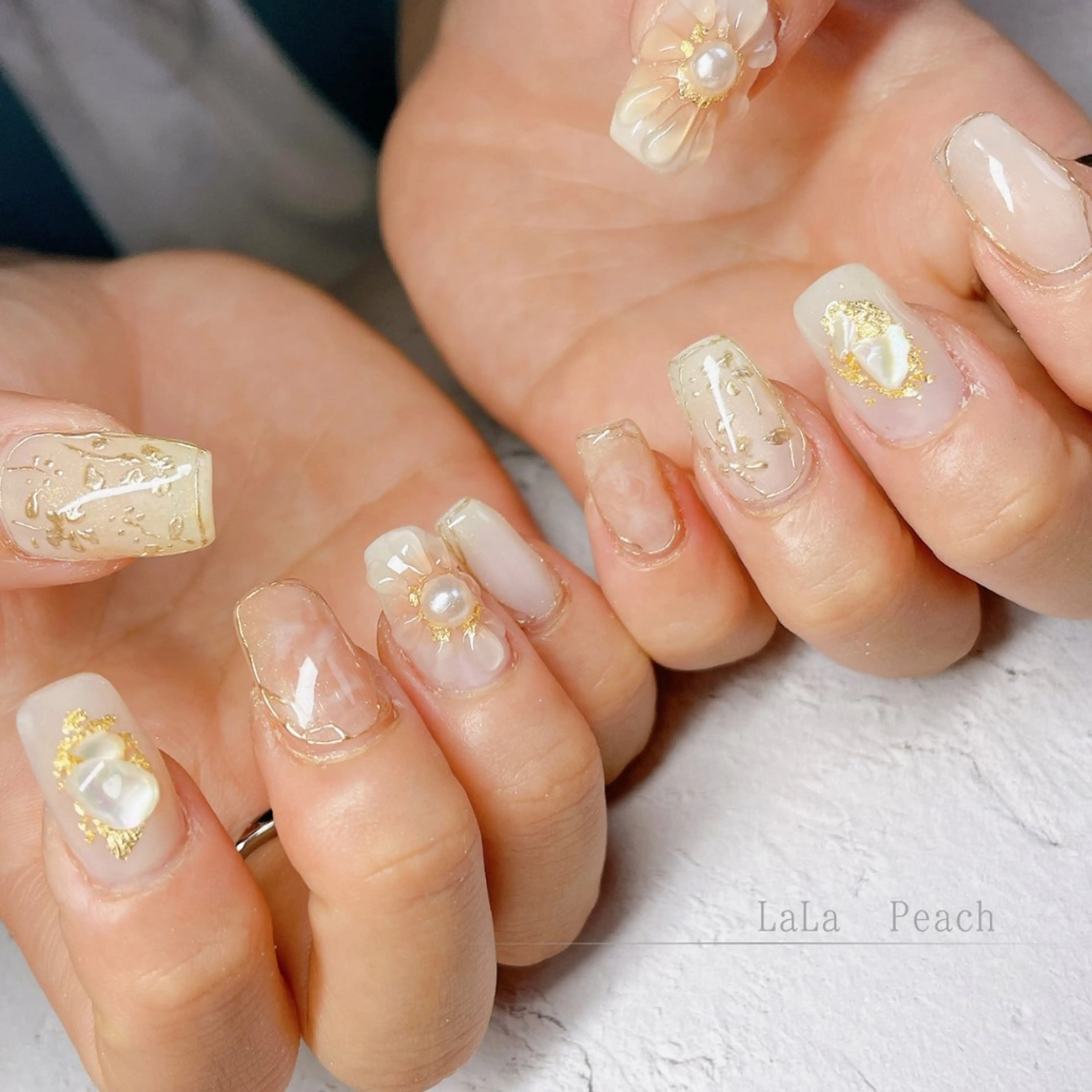 ネイル チークネイル ジェルネイル ぷっくりネイル ハンドネイル LaLa Peach 福岡のマツエク・マツパデザイン