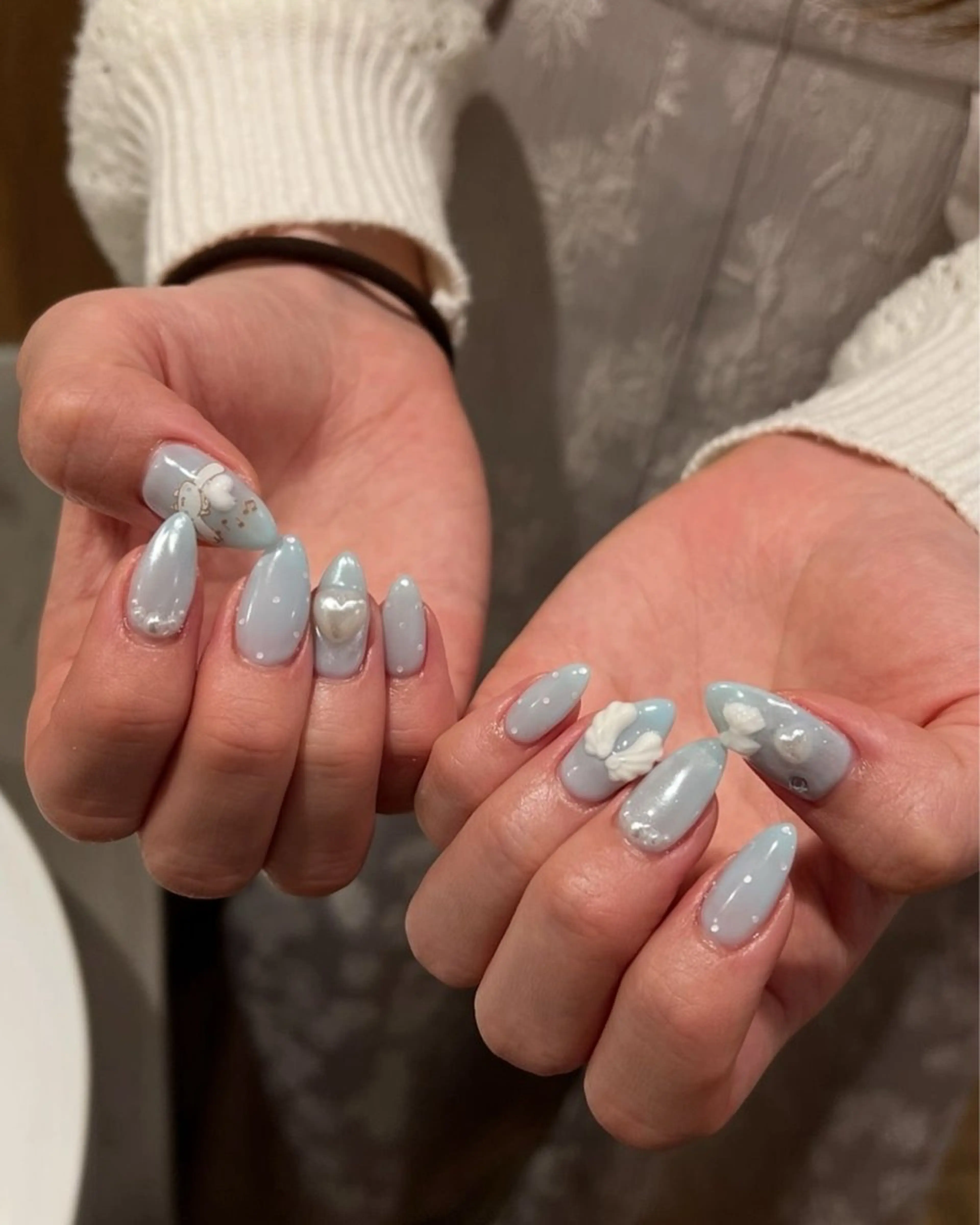 ネイル 韓国ネイル 持ち込み ニュアンスネイル ネイルチップ 冬ネイル RINN ANA.CHUOのネイルデザイン