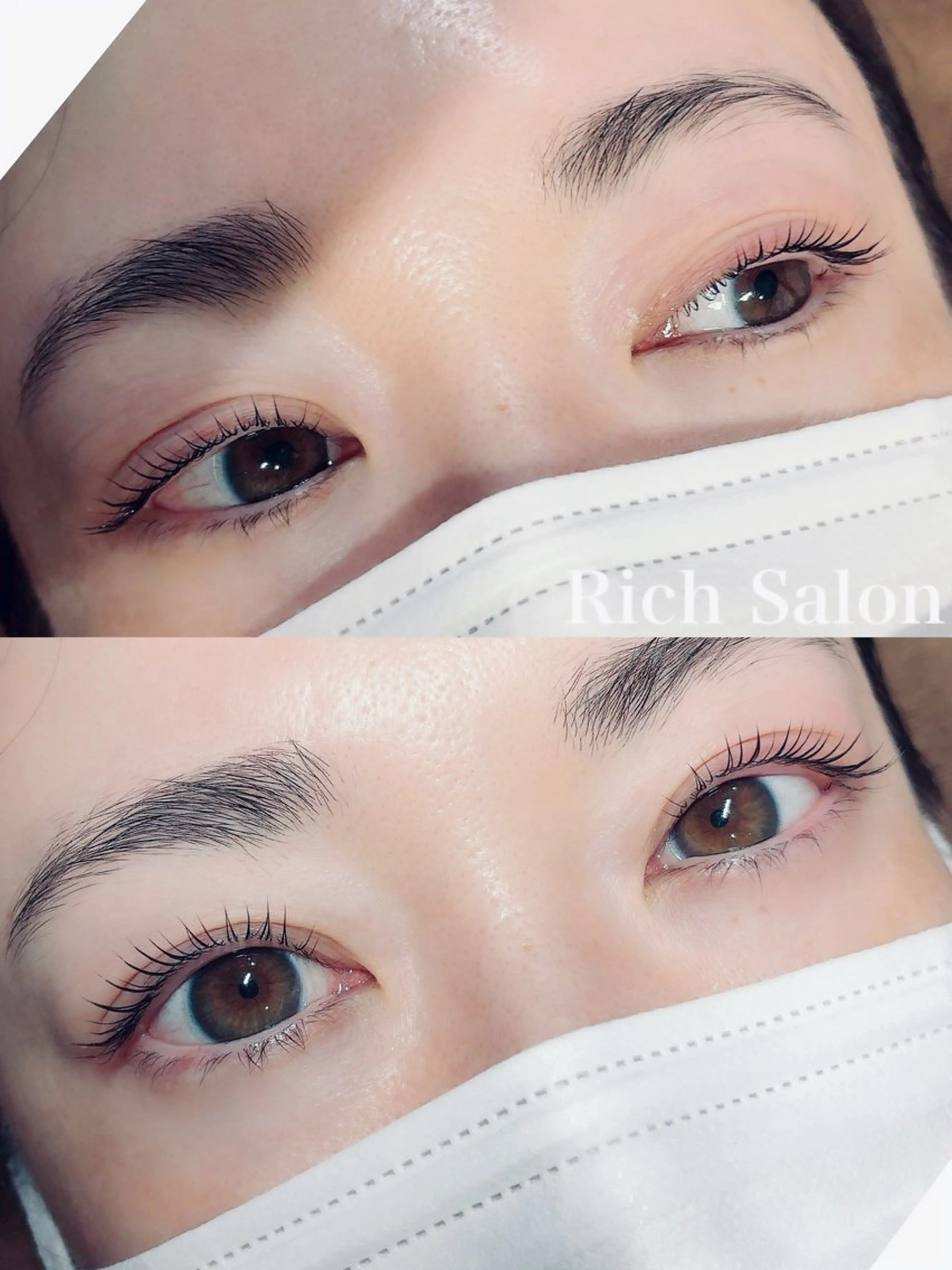 Rich Salonでの施術　まつ毛パーマ、ラッシュリフト、パリジェンヌラッシュリフト　アイシャンプー付の写真