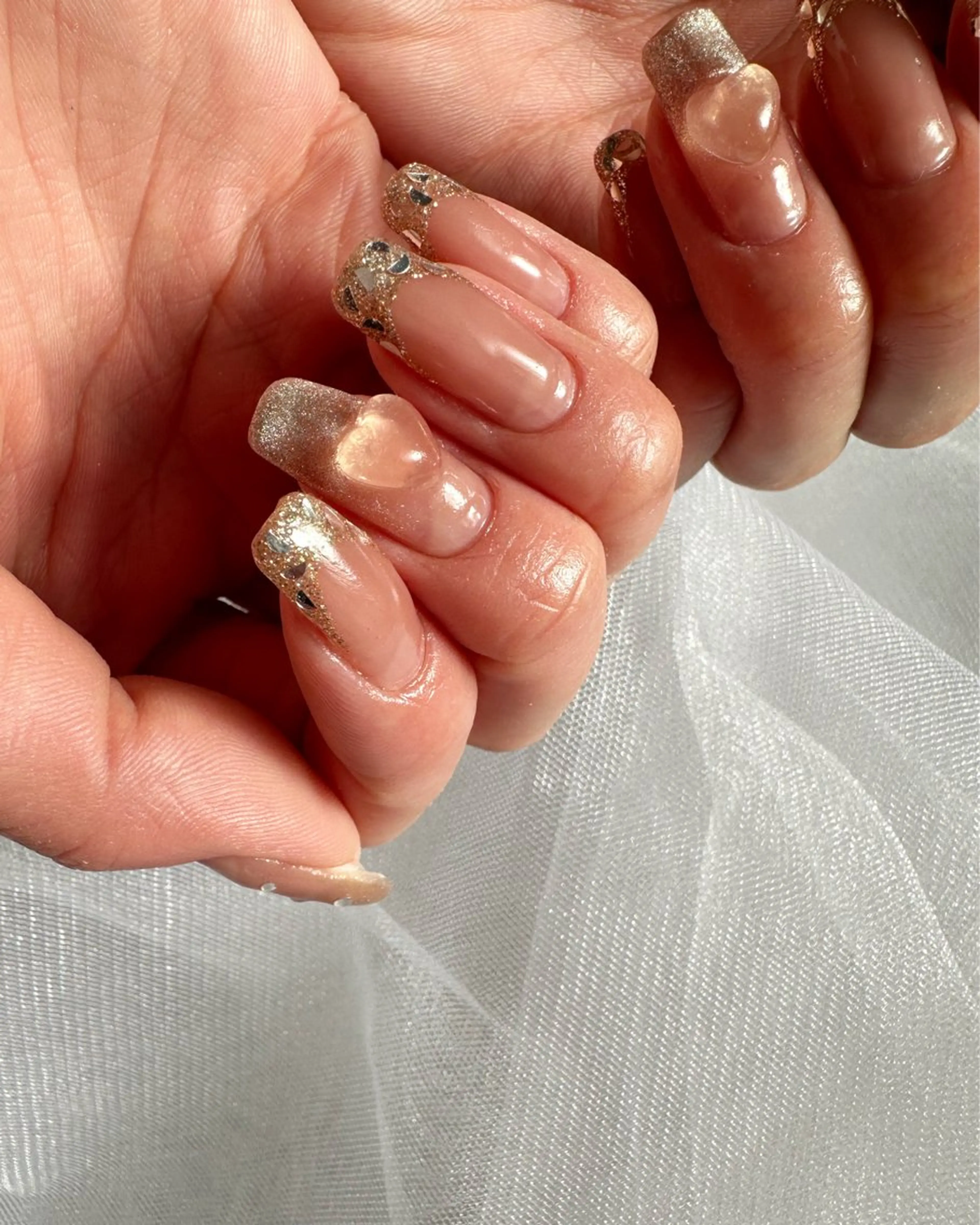 ネイル クリアネイル フレンチネイル ハート 氷ネイル・うるうるネイル 韓国ネイル 🪞KAPE NAIL 🪞のネイルデザイン