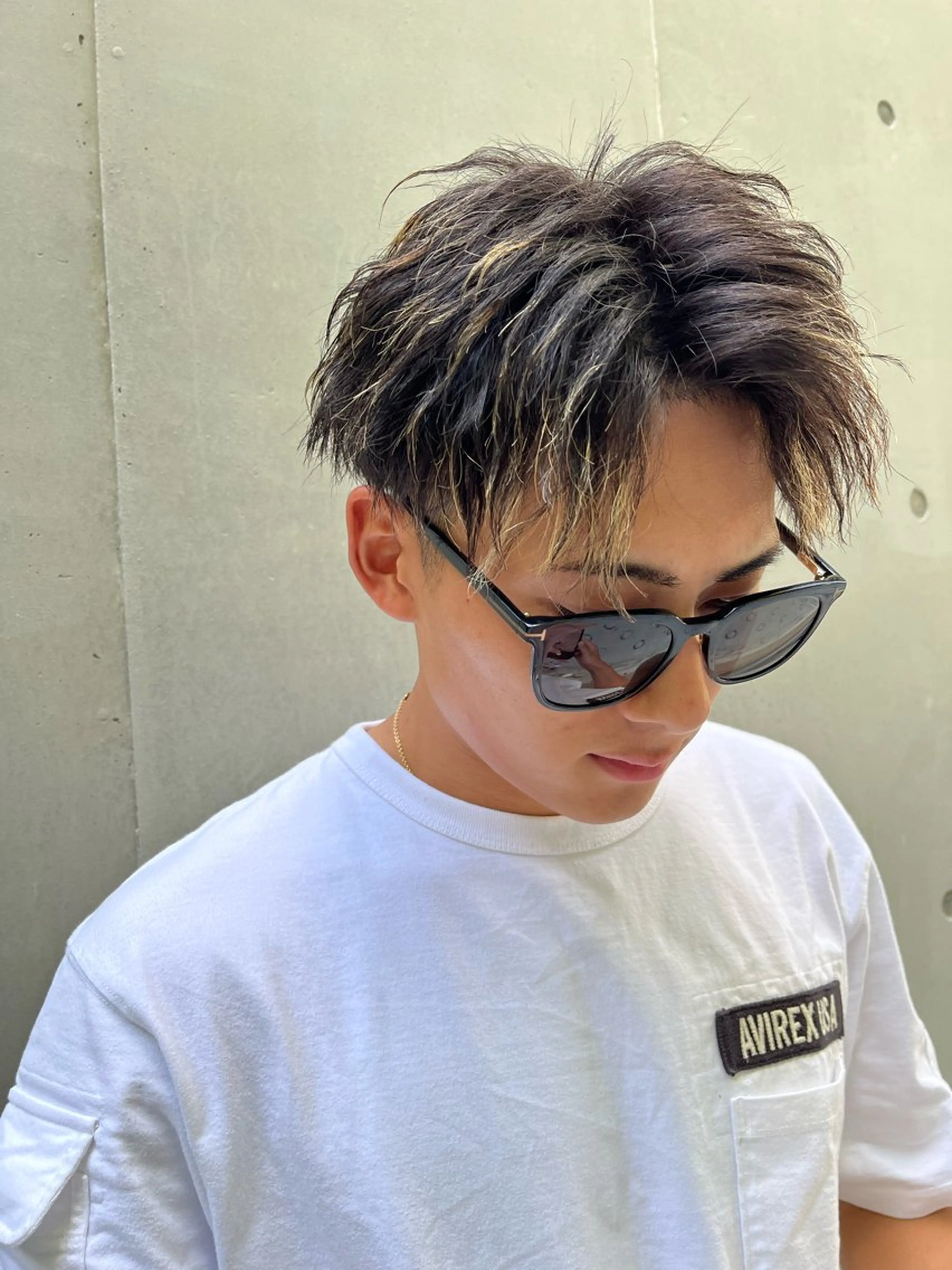 ミディアム メンズ シャドウパーマ/ピン パーマ/だいじゅのヘアスタイル