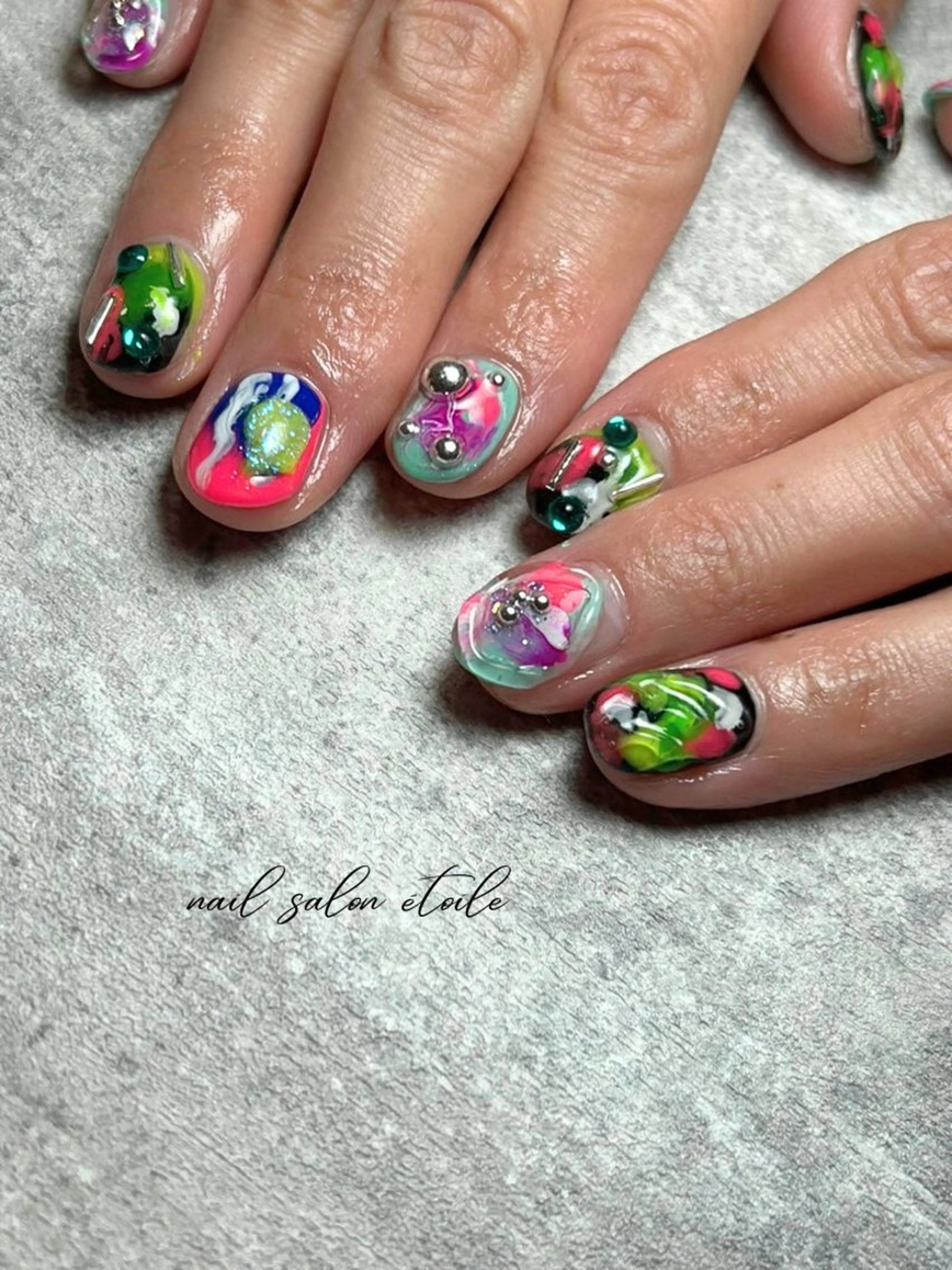 ネイル ニュアンスネイル シルバー ハンドネイル nail salon étoileのネイルデザイン