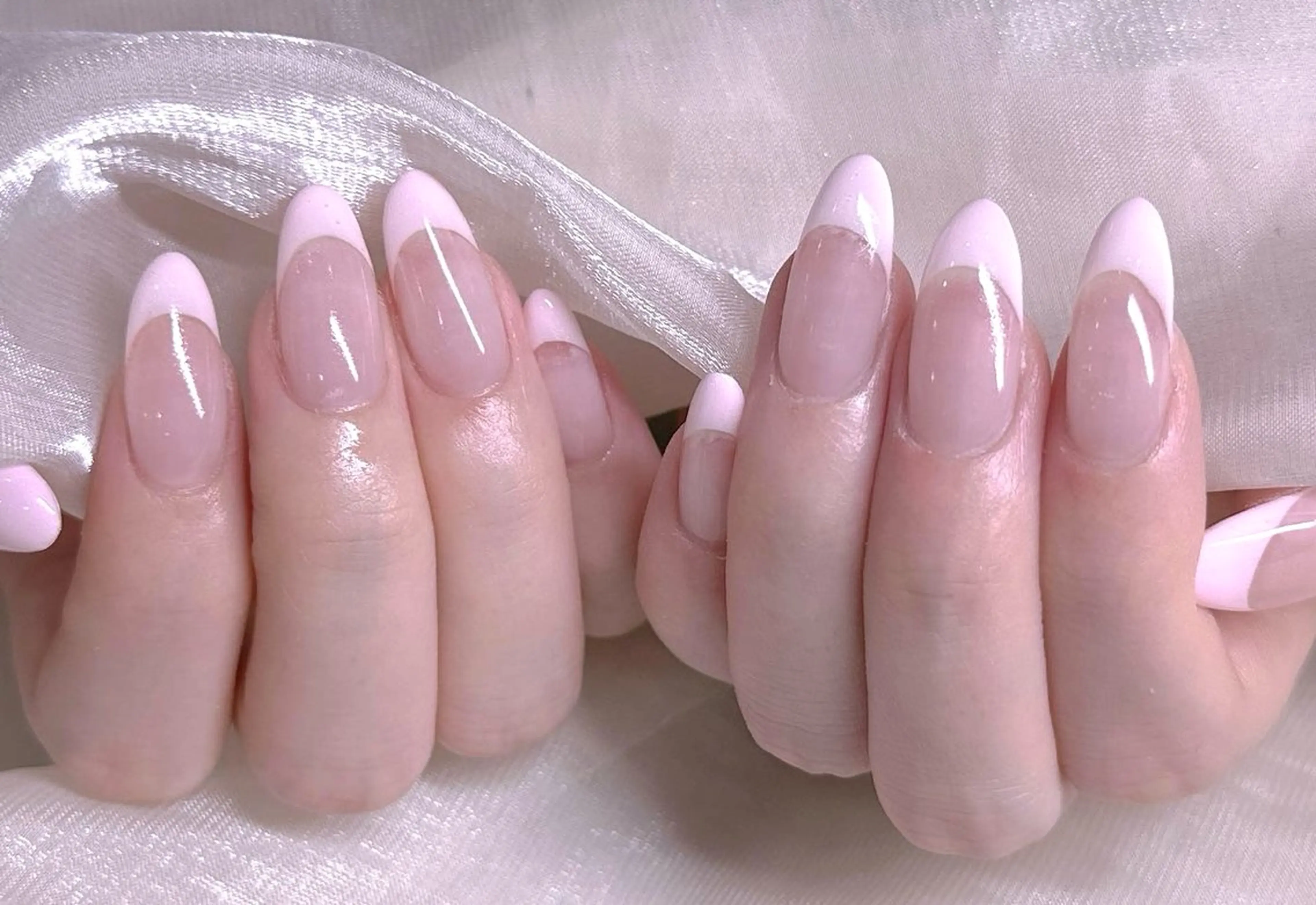 ネイル チークネイル フレンチネイル ハート 韓国ネイル レース ハンドネイル 美爪パラジェル導入店 Sunnilyのネイルデザイン