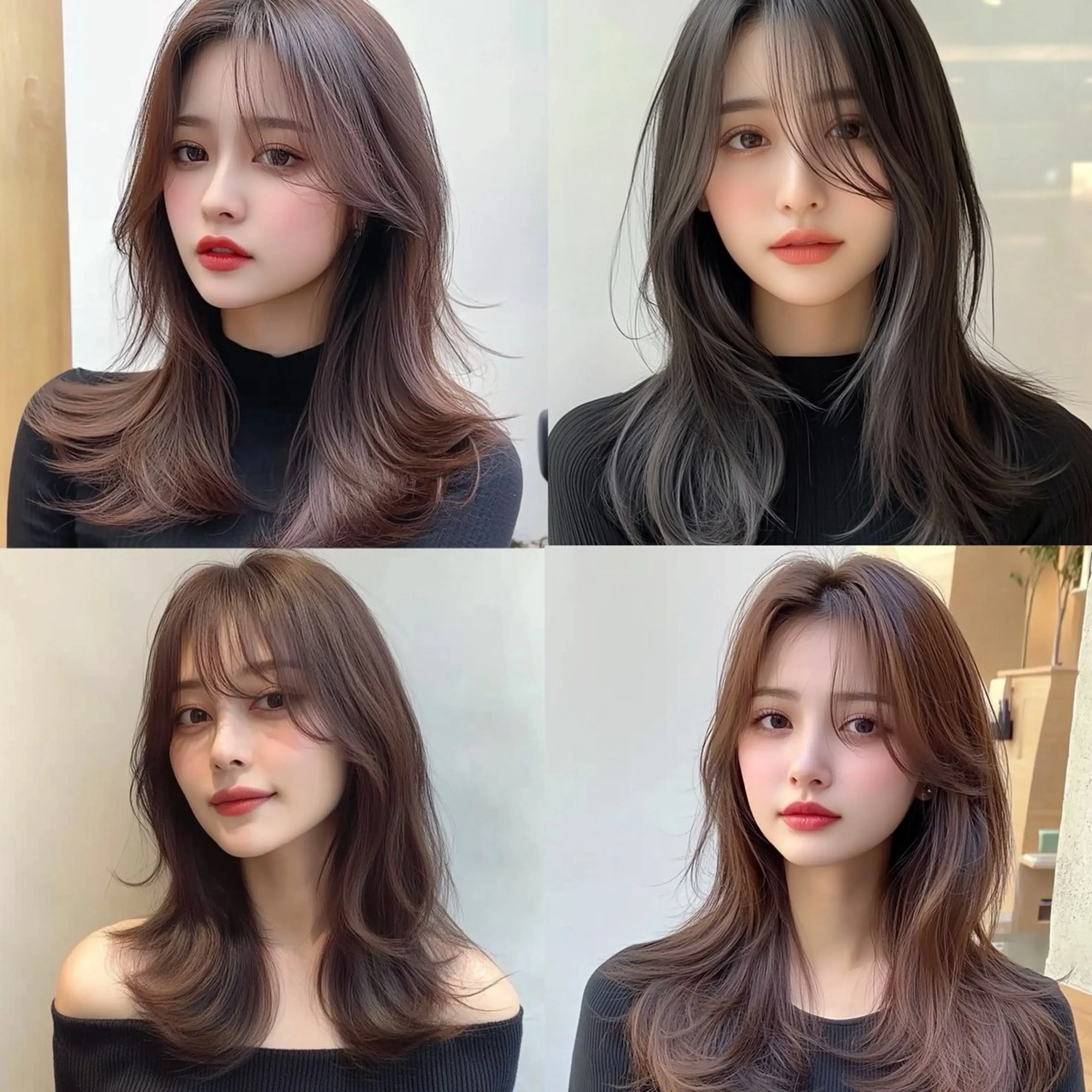 ミディアム カラー カット ヘアカラー トリートメント レイヤー×顔周 り×髪質改善/MIUのヘアスタイル