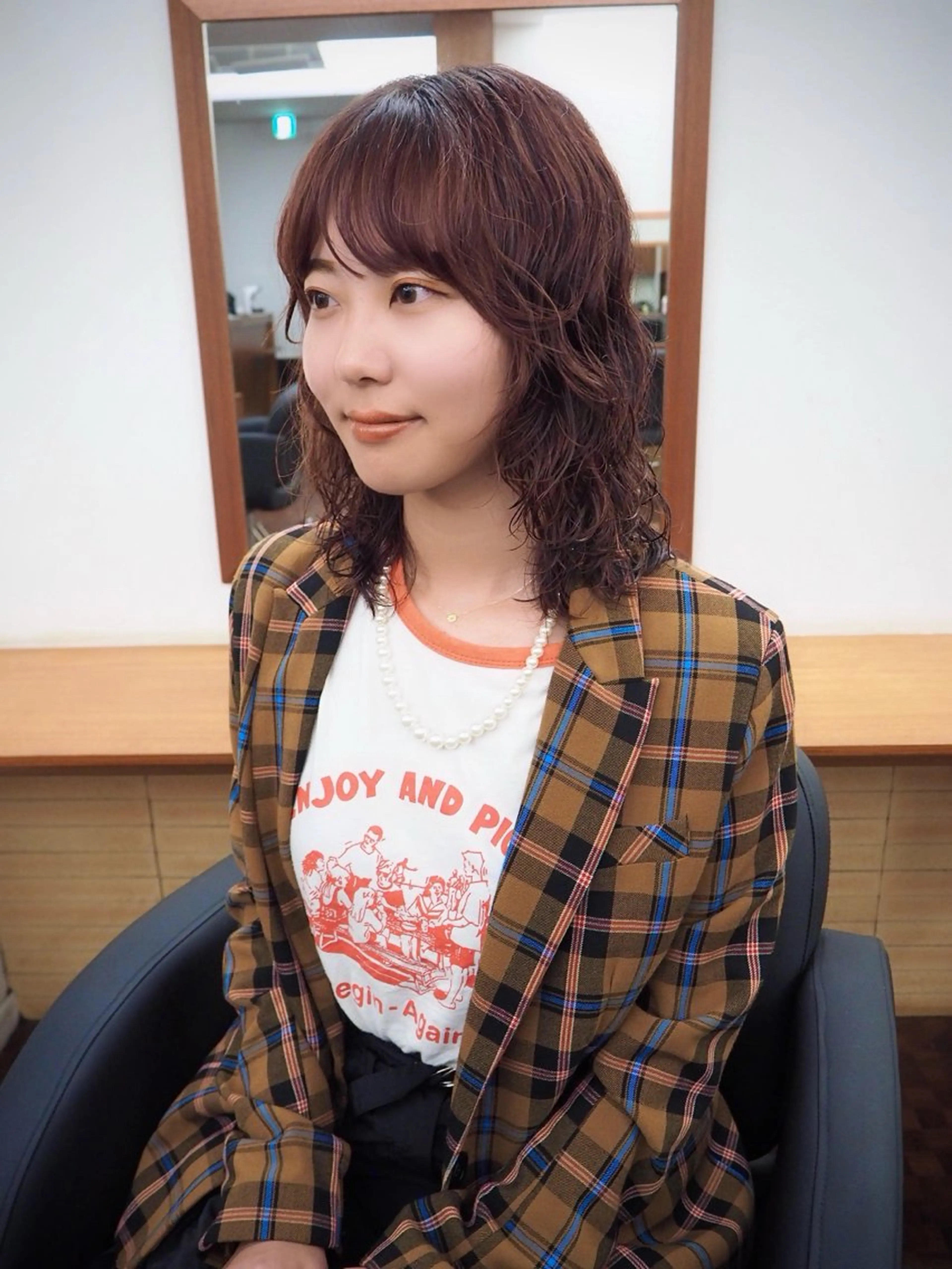 セミロング カラー 似合わせレイヤー/ ニュアンスパーマ高倉のヘアスタイル