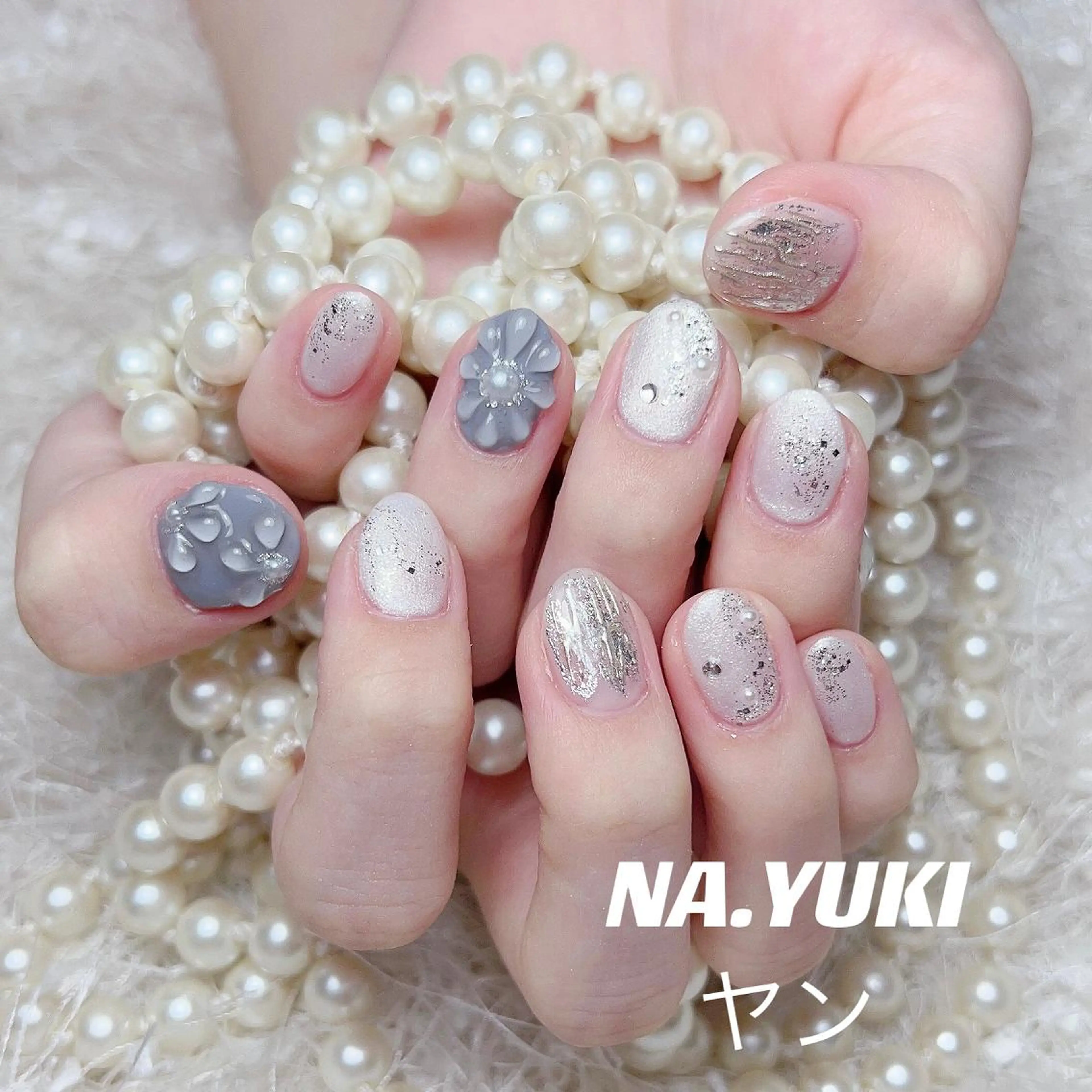 ネイル パーマ ミディアム カラー メンズ ヘアアレンジ キッズ マツエク・マツパ アイブロウ YUKI 💗 渋谷店のネイルデザイン