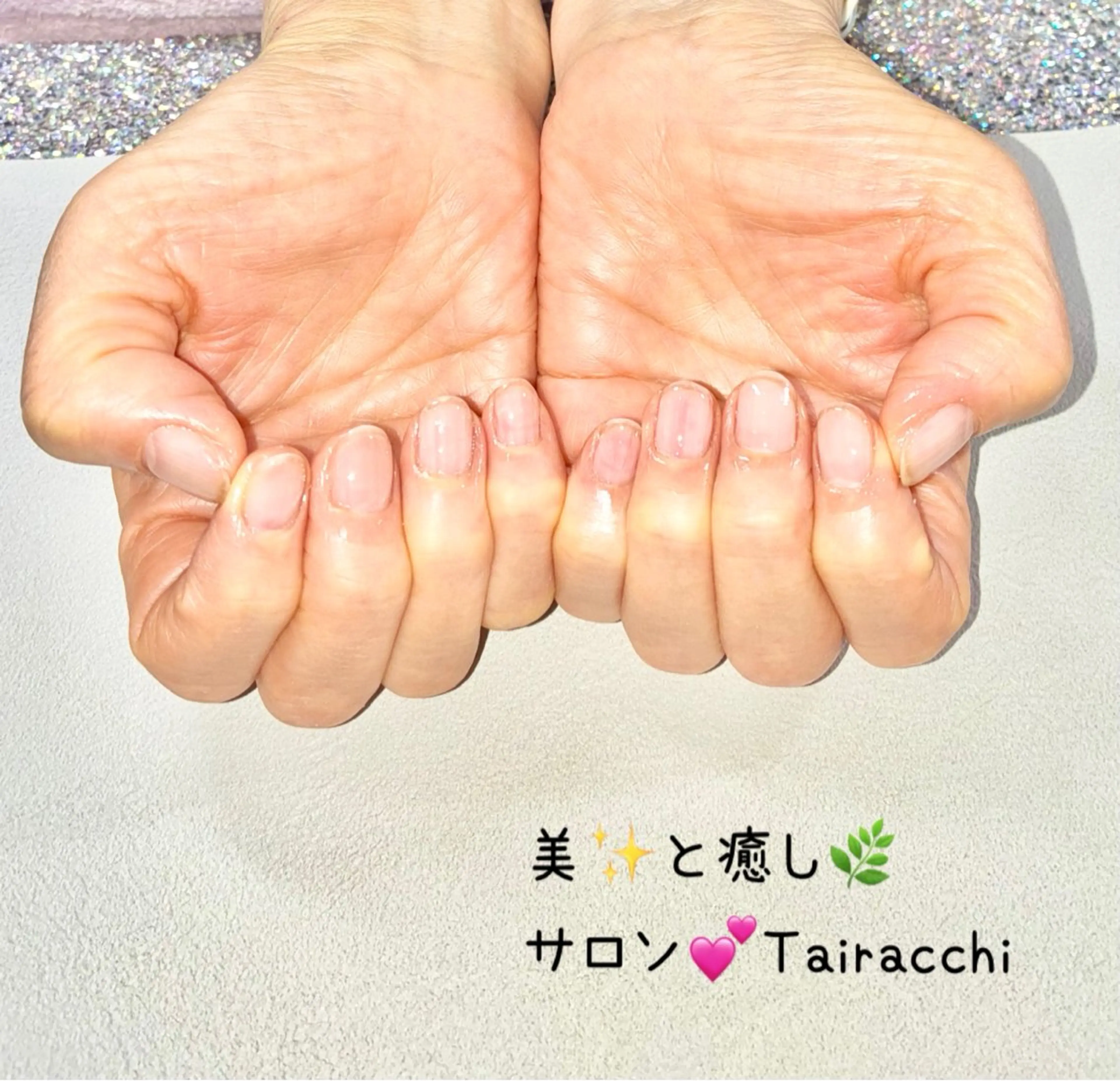 ネイル クリアネイル キラキラネイル ラメ(グリッター) ハンドネイル Tairacchi ﾀｲﾗｯﾁのエステ・リラクイメージ