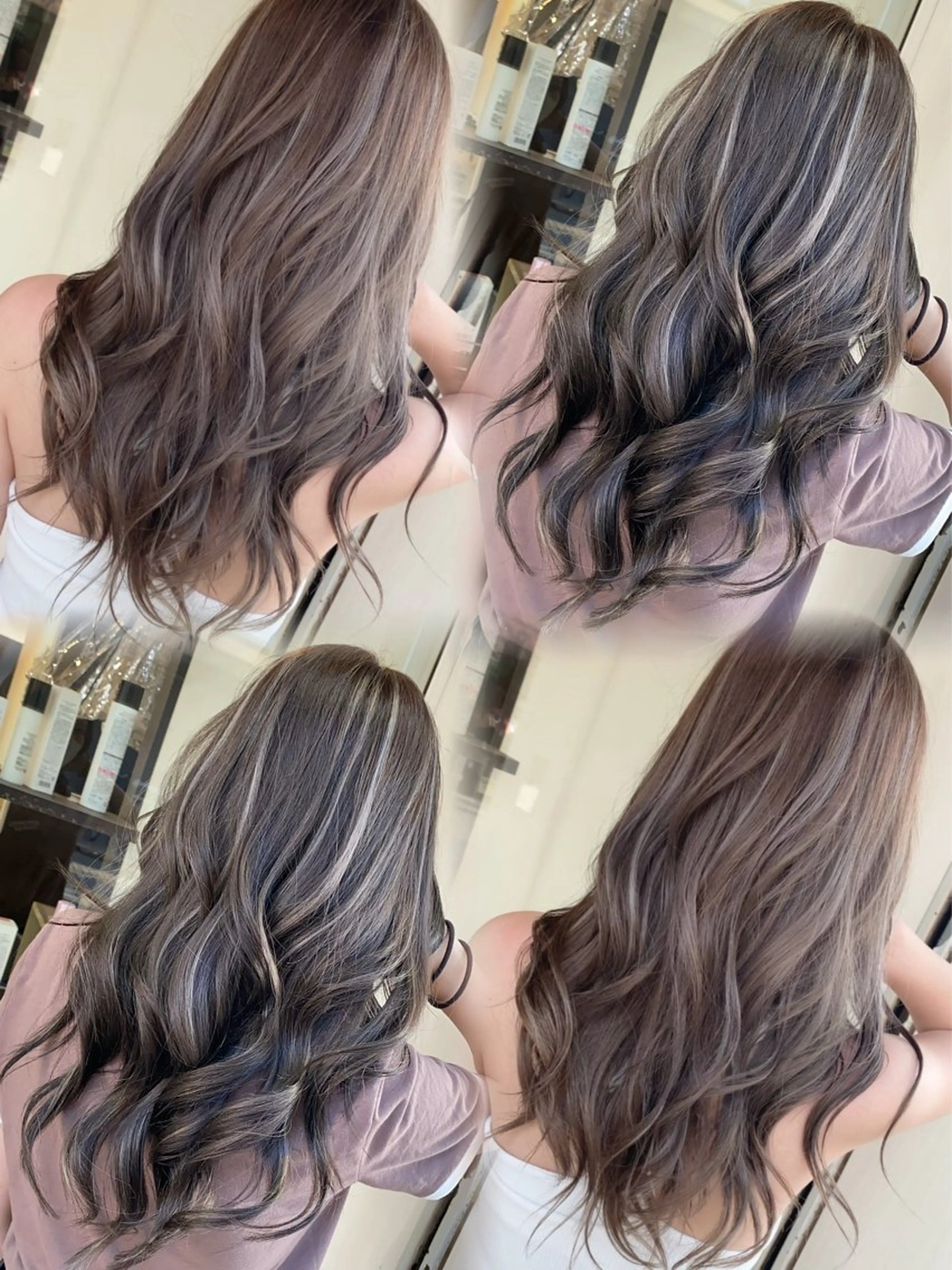 ロング カラー ハイライトカラー 3Dハイライト ハイライト ヘアカラー トリートメント デザインカラー⭐️ Yamauchiのヘアスタイル
