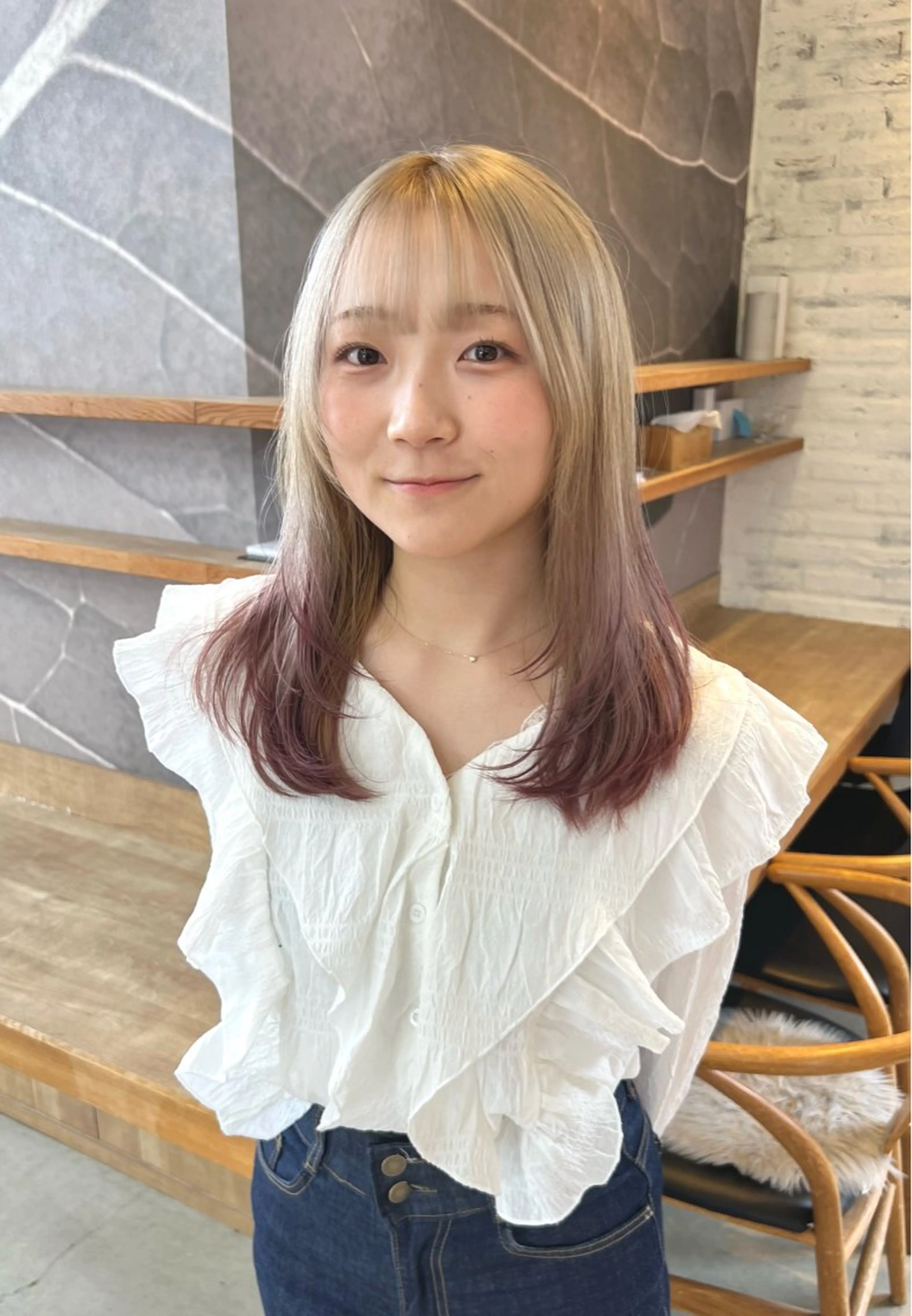 ミディアム ヘアカラー 池本 勇大のヘアスタイル