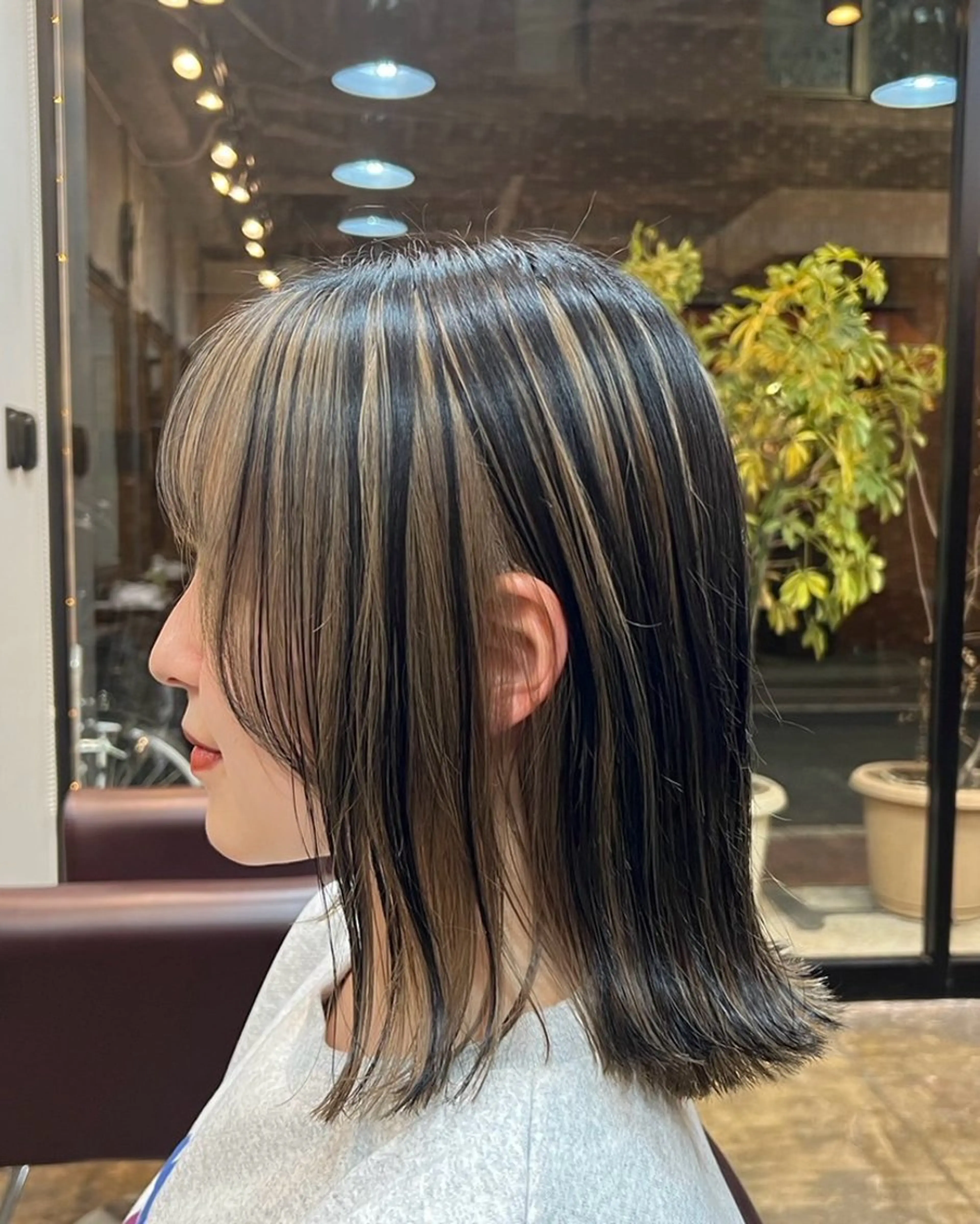 ミディアム カラー デザインカラー ヨシダ ジュンのヘアスタイル