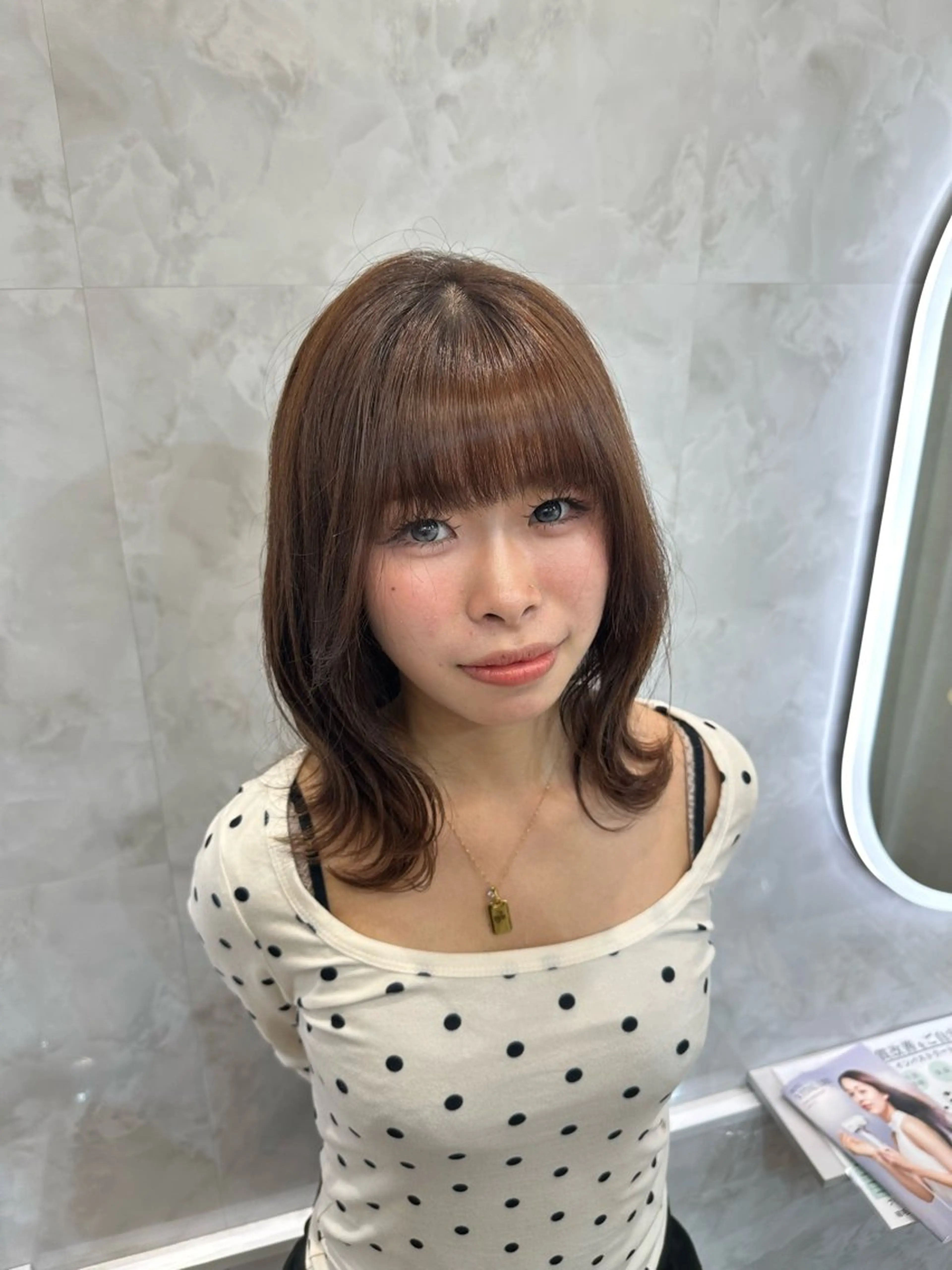 ミディアム ヘアカラー 畑中 夢のヘアスタイル