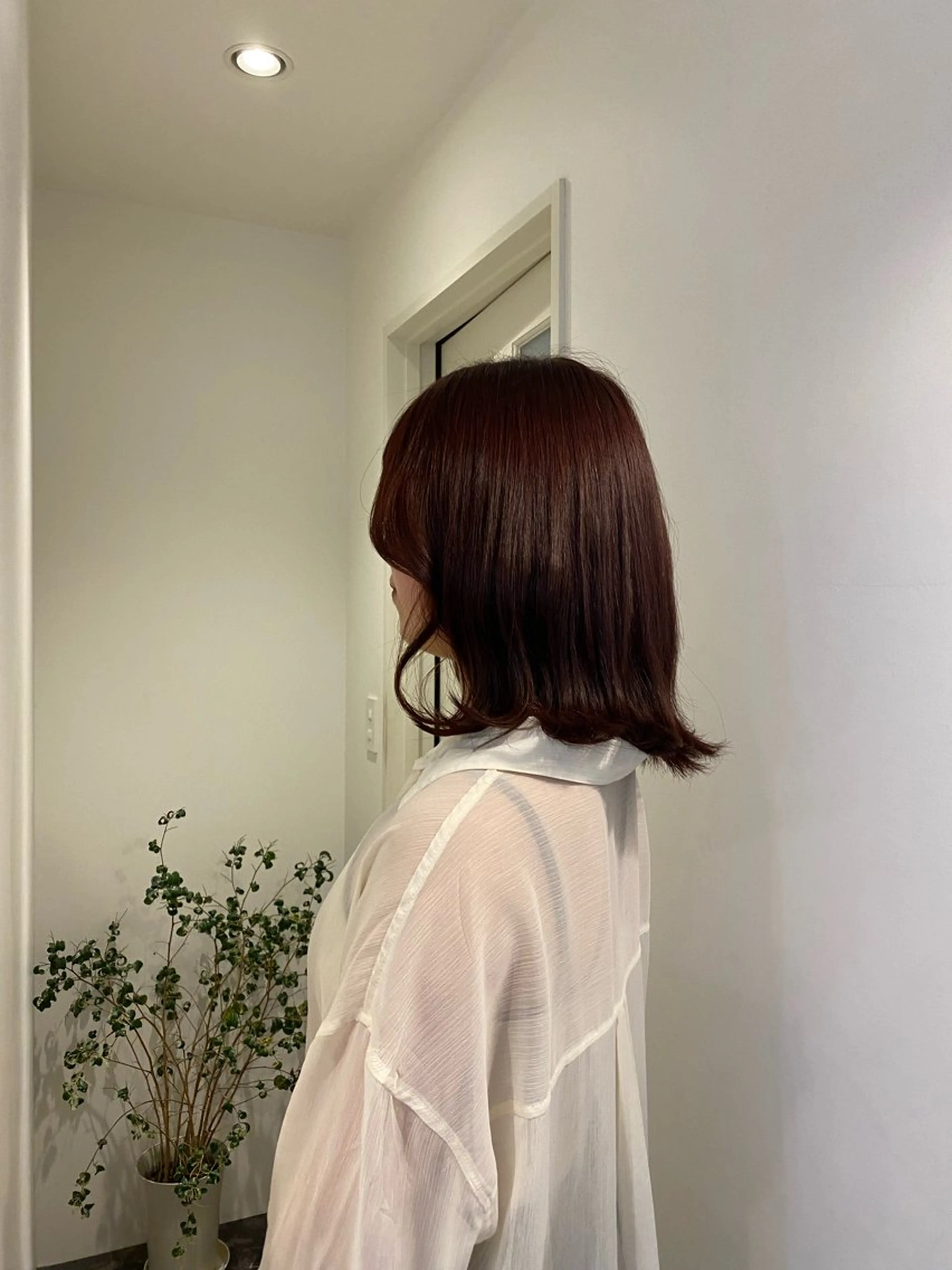 ミディアム カラー FILMS haru 暖色/ぱつっとbobのヘアスタイル