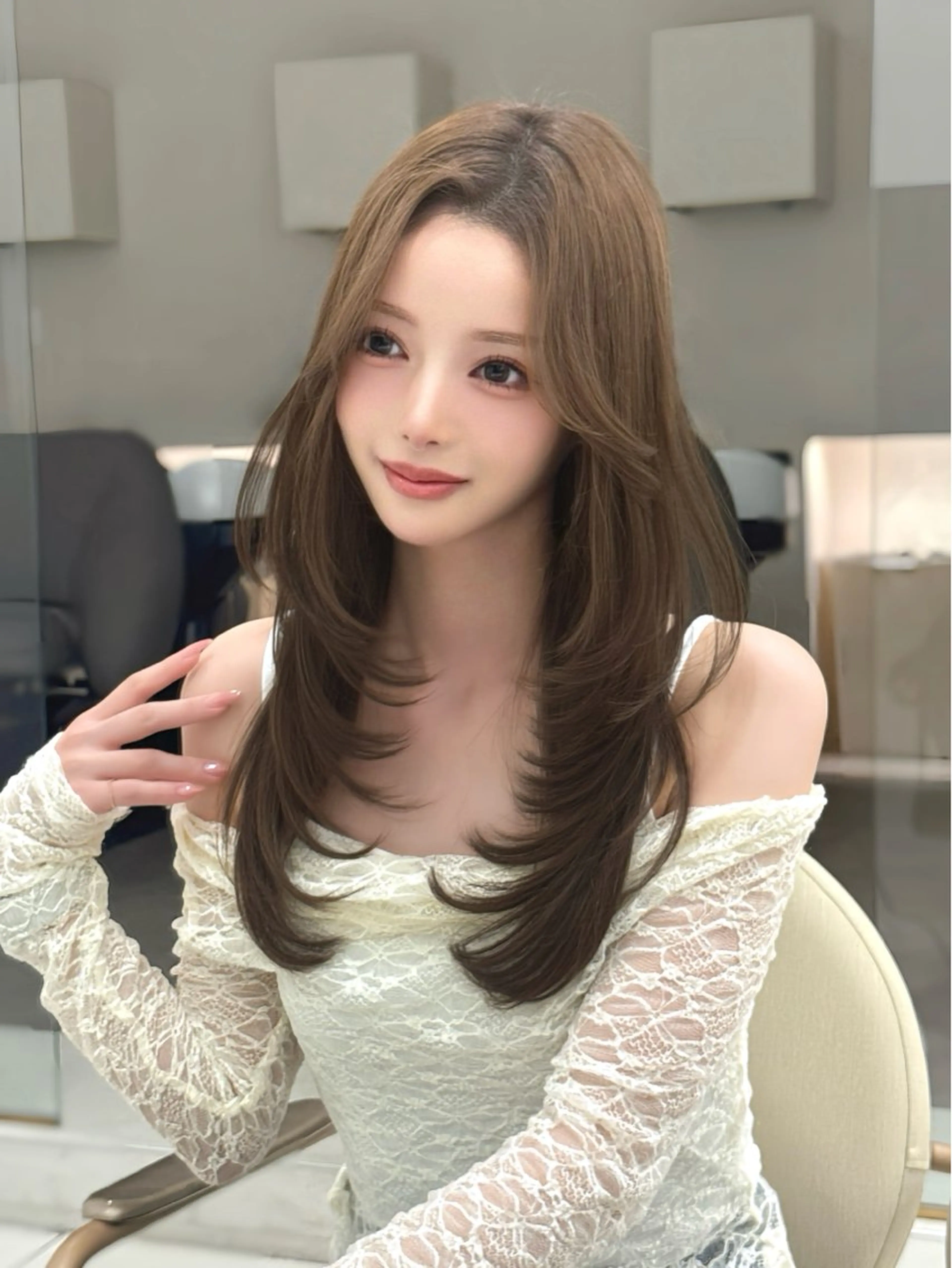 ロング カット ヘアカラー 似合わせ/レイヤー /顔まわり/池田歩樹のヘアスタイル