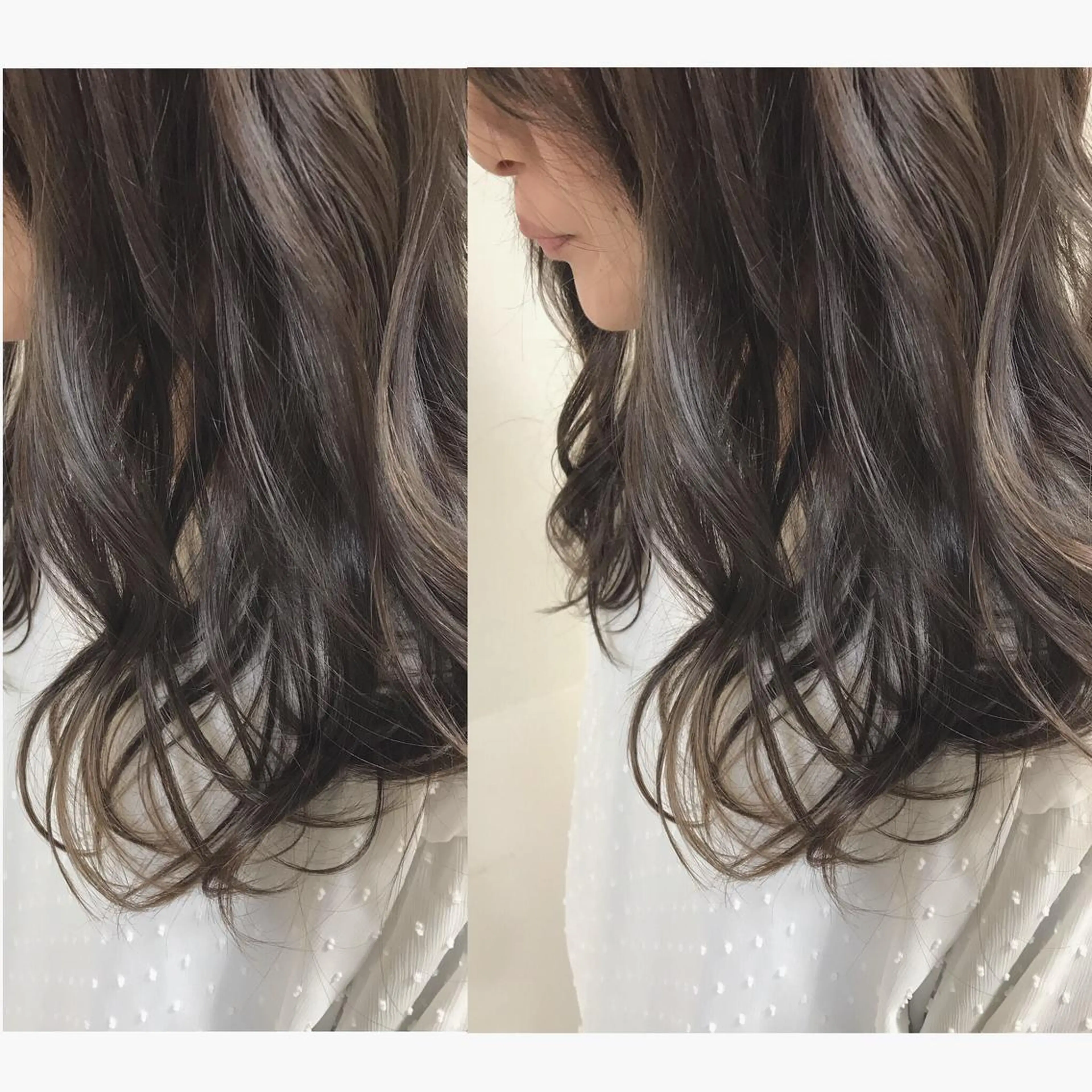 セミロング カラー アッシュ ハイライトカラー シルバー シルバーアッシュ ハイライト enurk店 🍋 M I K U  *のその他イメージ