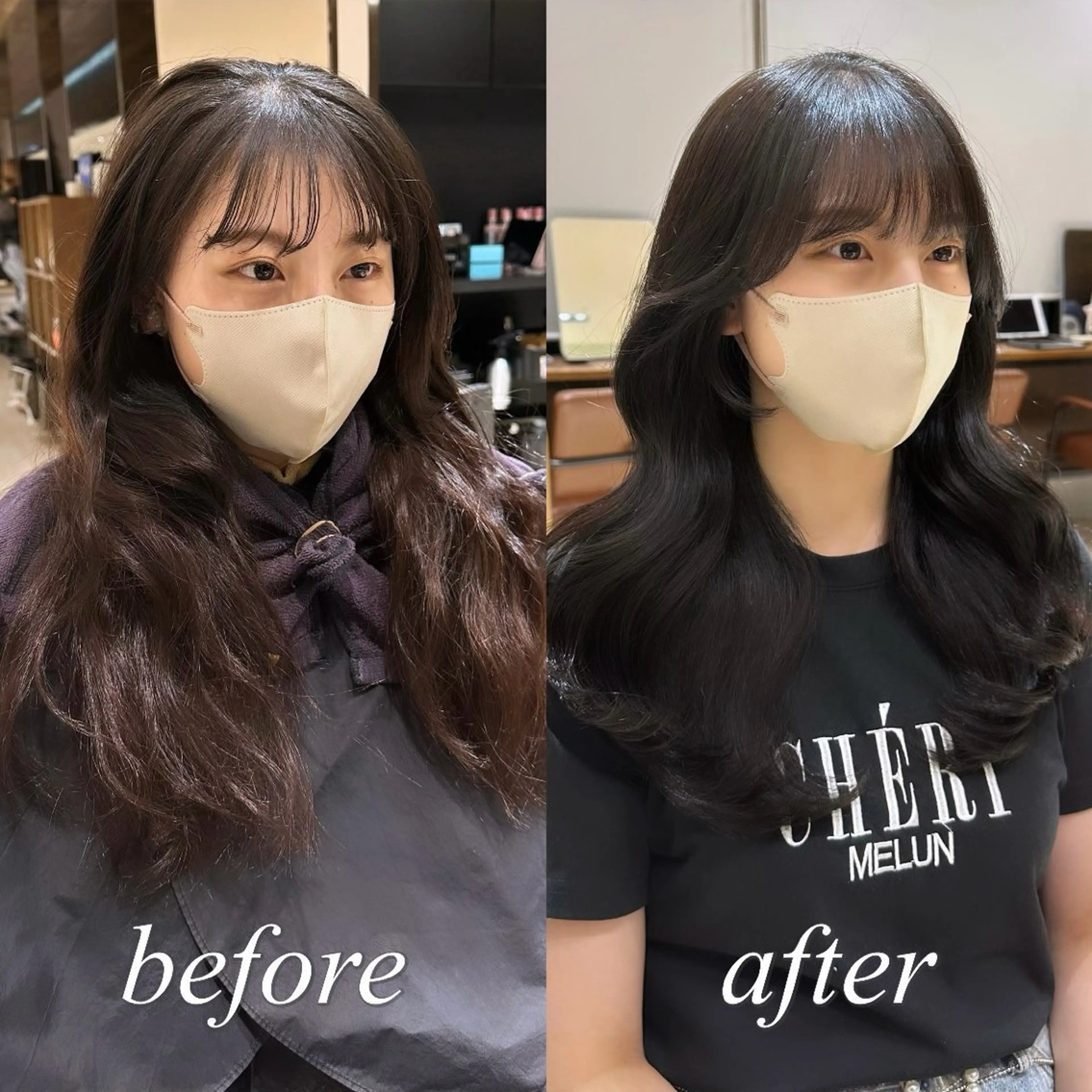 前髪・顔周りカット✂️＋艶カラー🩶＋AFLOATオリジナルトリートメント⭐️の写真