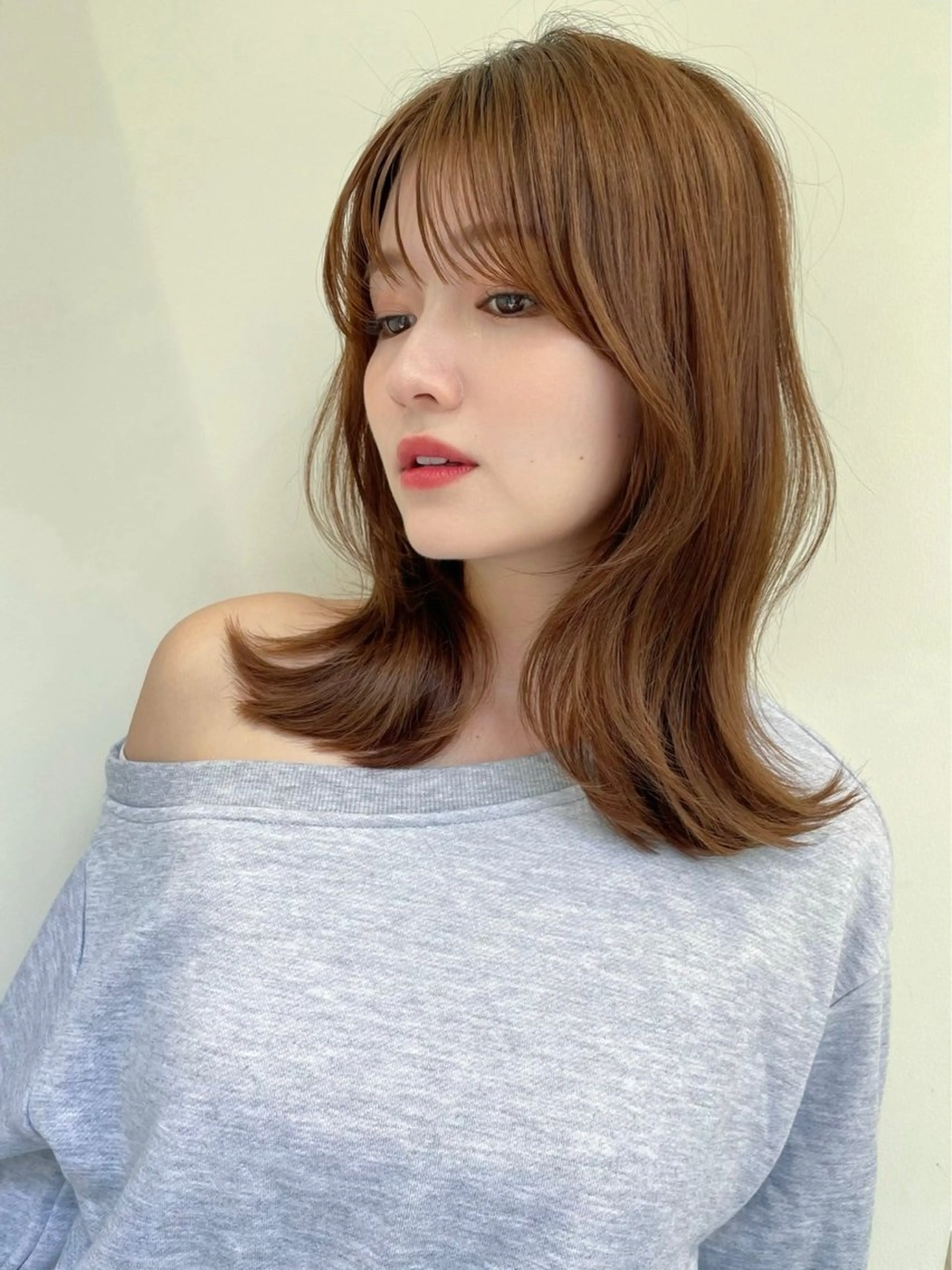 セミロング カラー 透明感カラー レイヤーカット ボブ/レイヤーカット /表参道 yunaのヘアスタイル