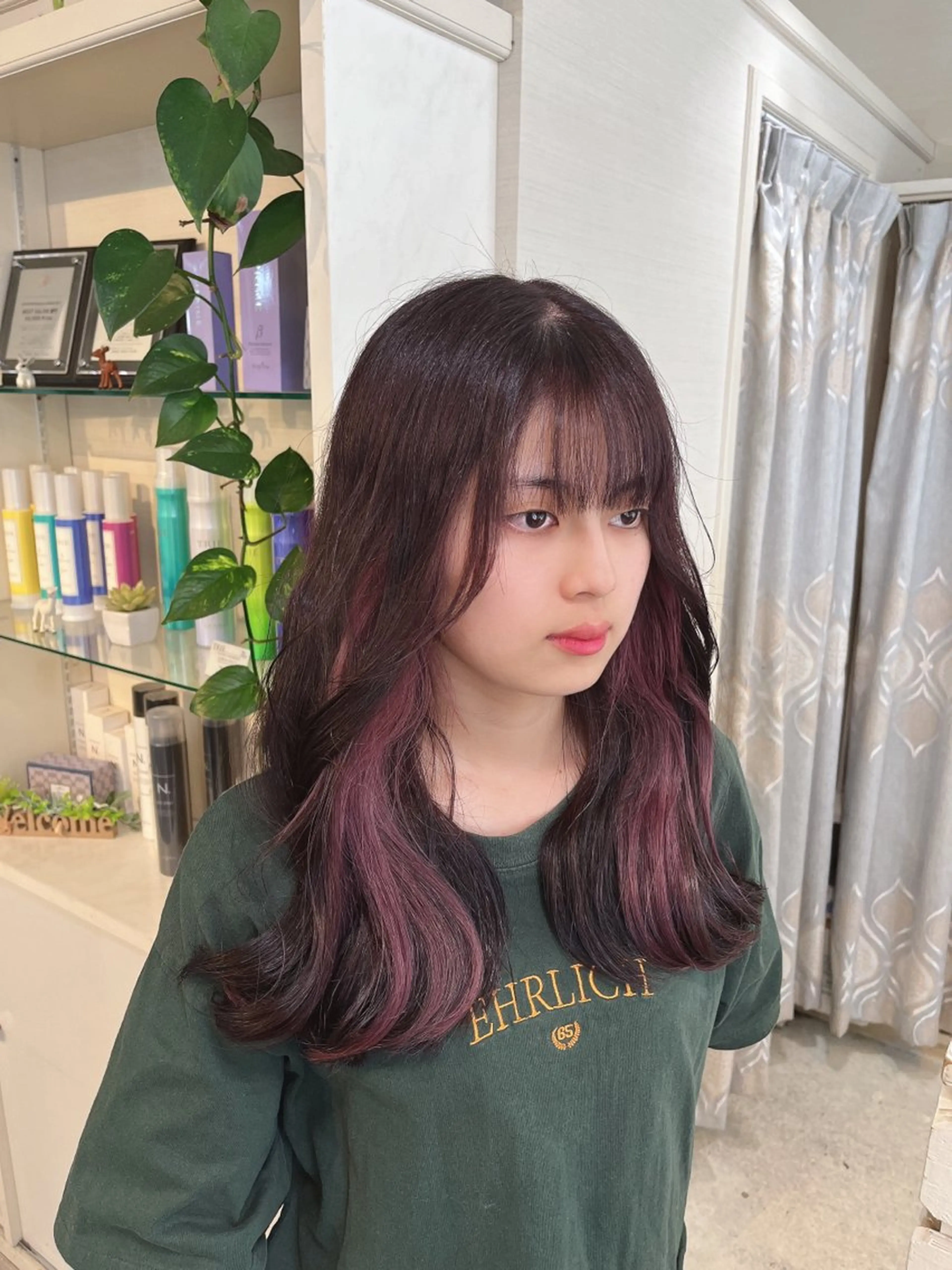 ロング カラー ピンクカラー カット ヘアカラー カラー職人 なかもと たつひろのヘアスタイル