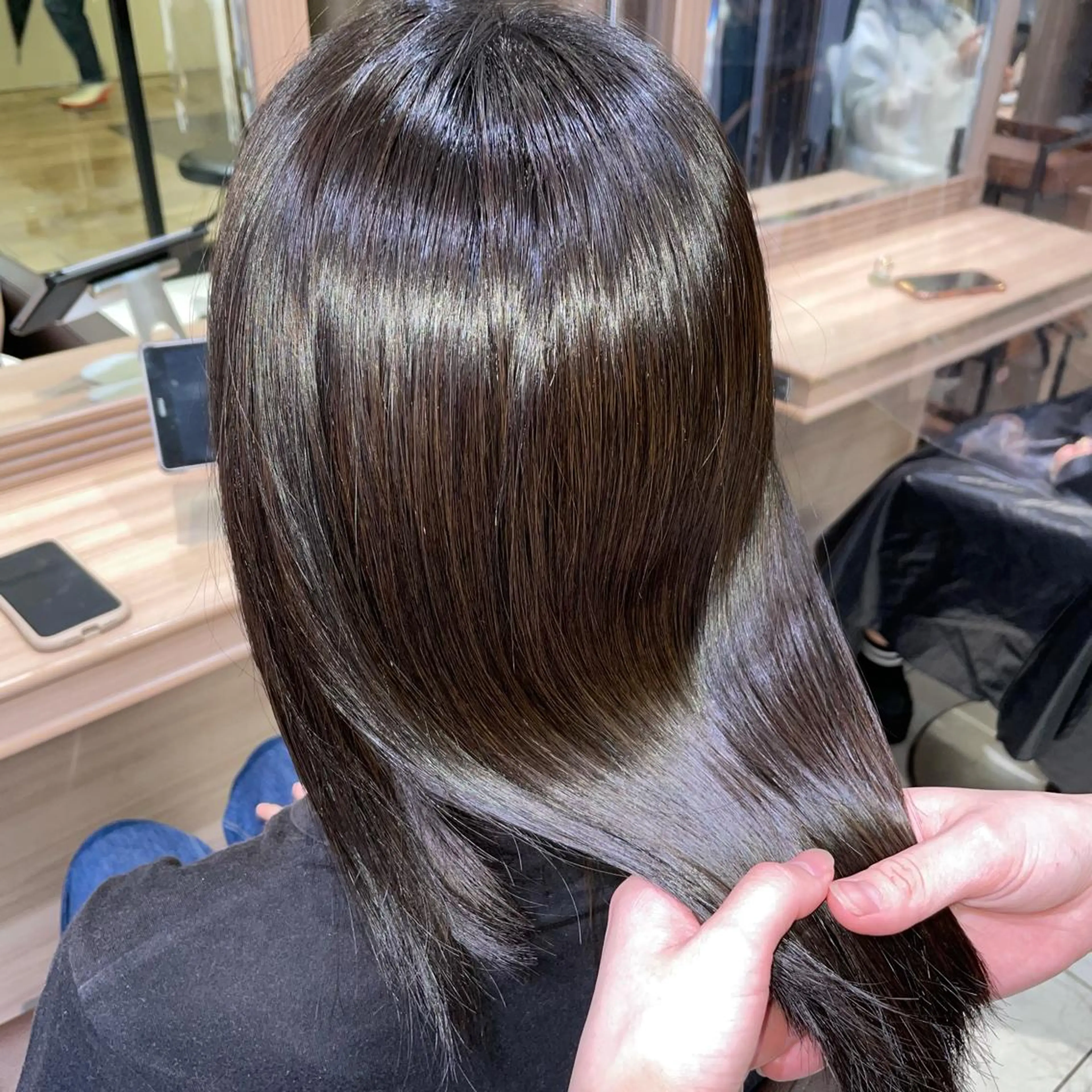 セミロング パーマ 学割 悟 韓国風艶髪縮毛矯正のヘアスタイル