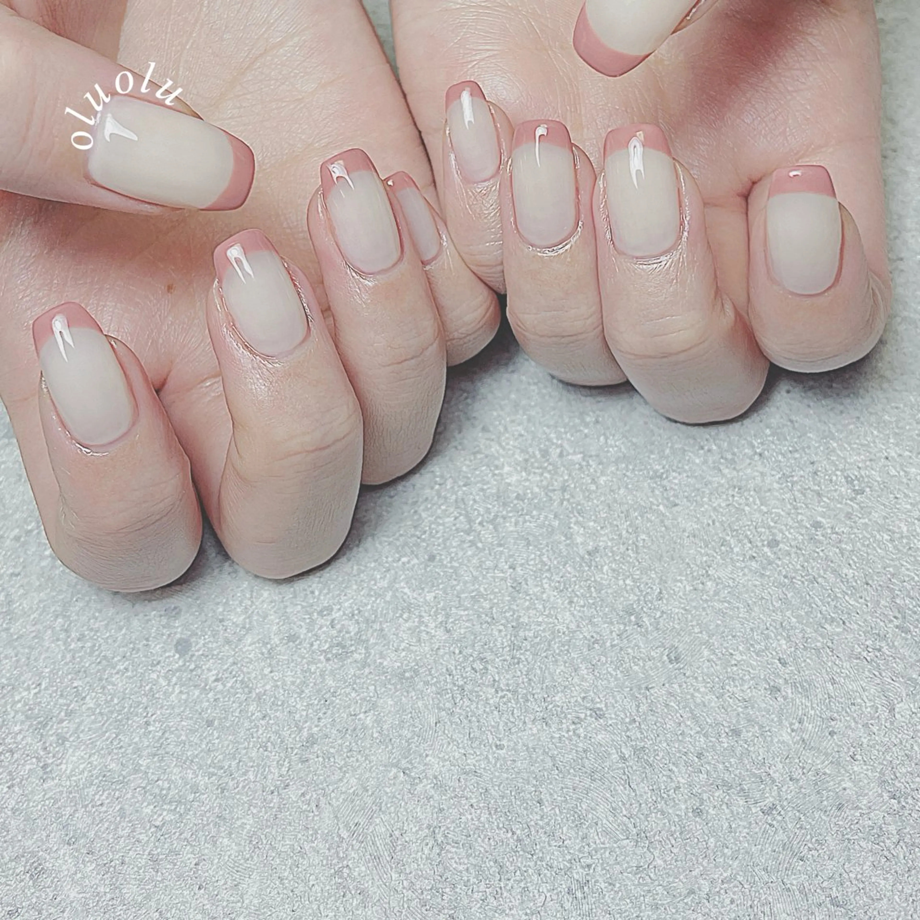 ネイル アートネイル フットネイル フレンチネイル ガーリー ニュアンスネイル ハンドネイル 大村 紬華のネイルデザイン