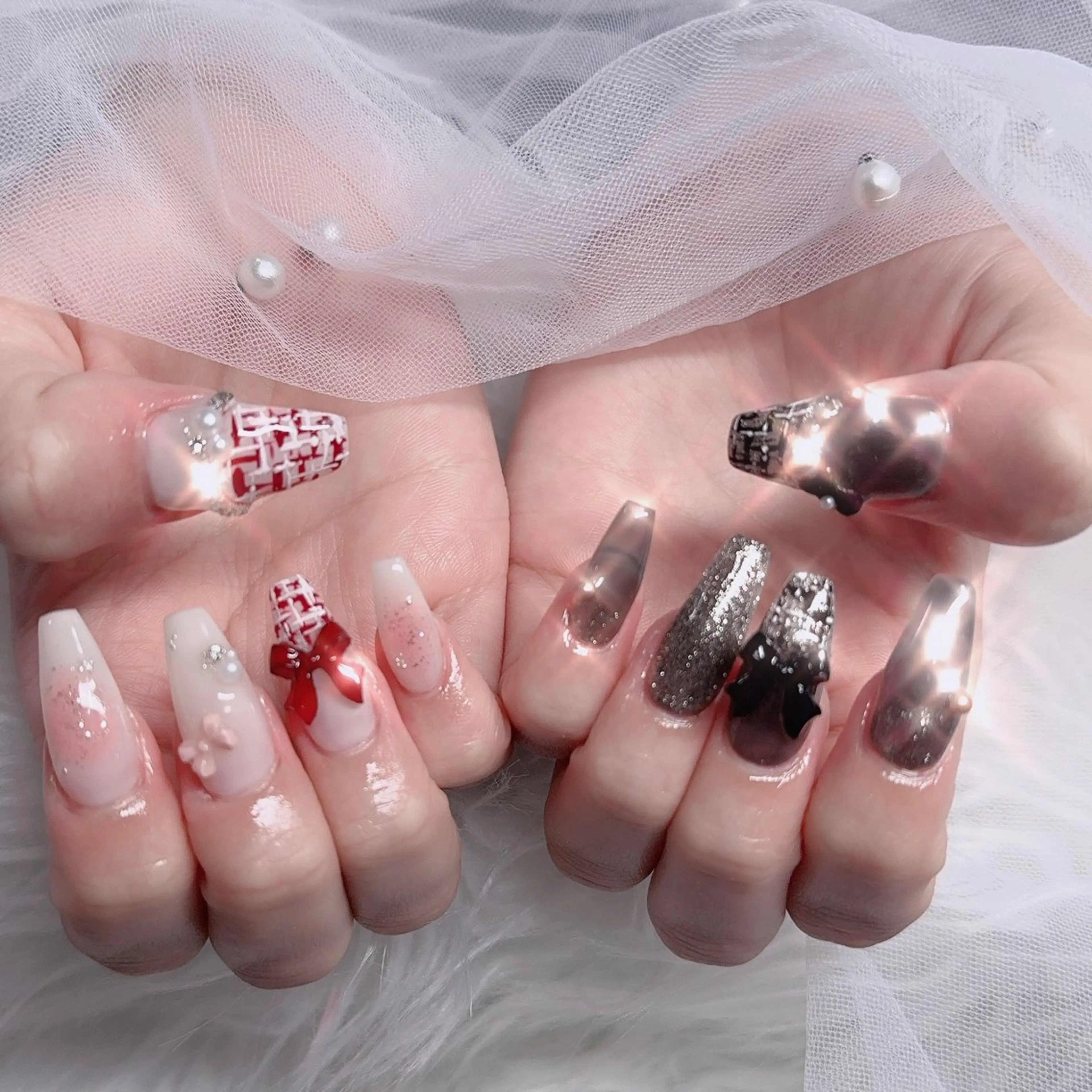 ネイル アートネイル 成人式 ジェルネイル ニュアンスネイル 夏ネイル ハンドネイル neco H.babynailのネイルデザイン