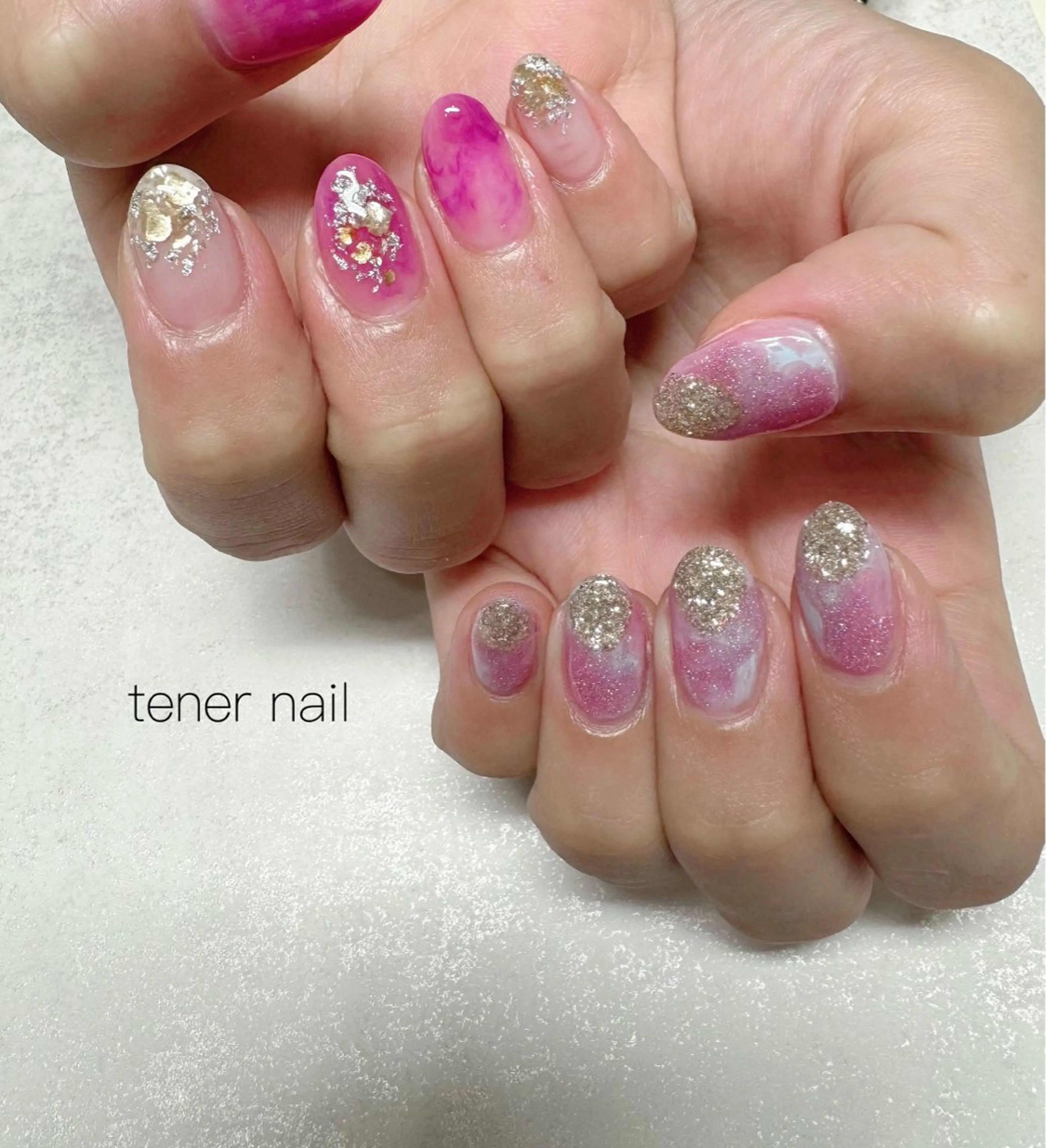 ネイル ニュアンスネイル ピンク ハンドネイル テネルネイル tener nailのネイルデザイン