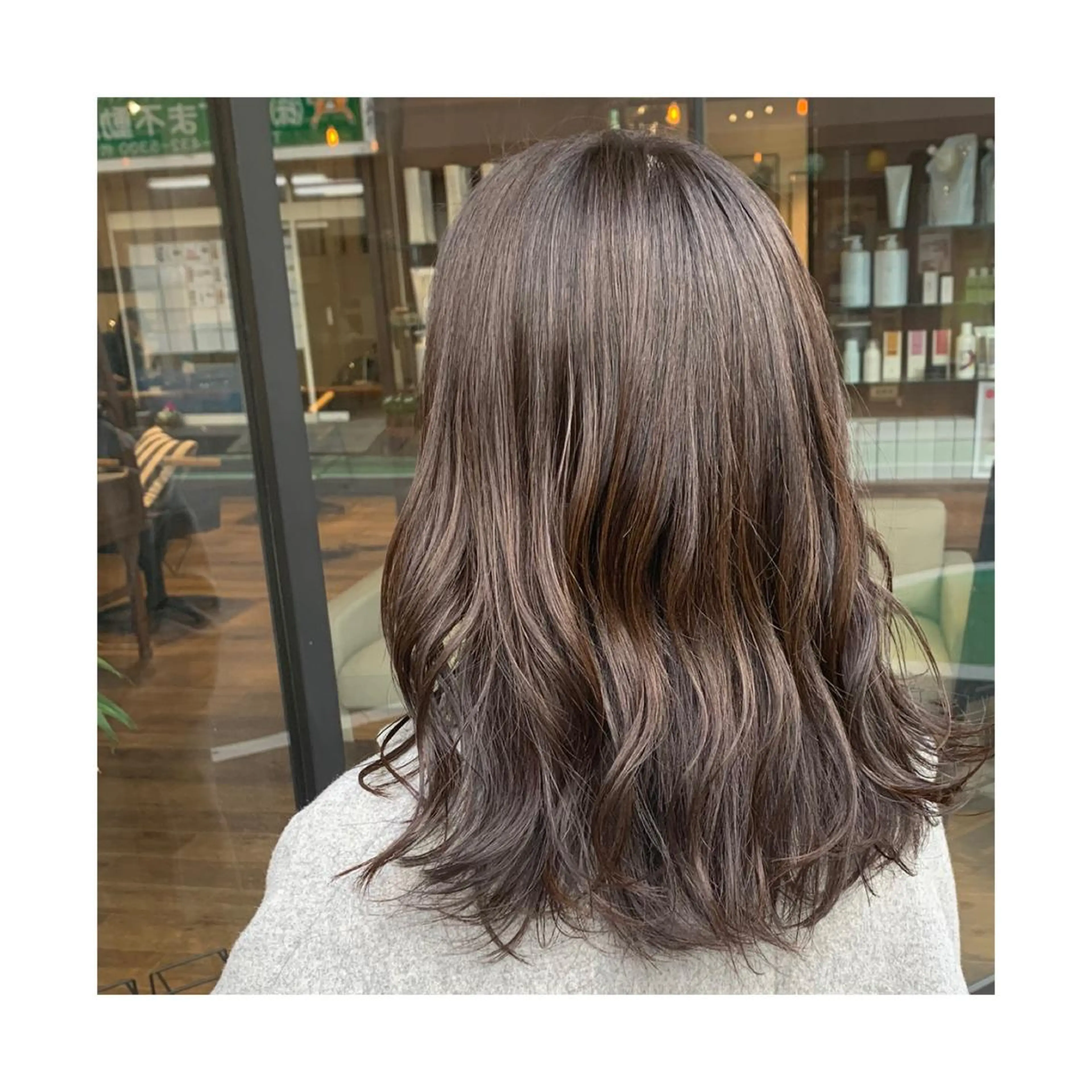 ミディアム カラー ブラウンカラー グレージュ 竹内 康浩のヘアスタイル