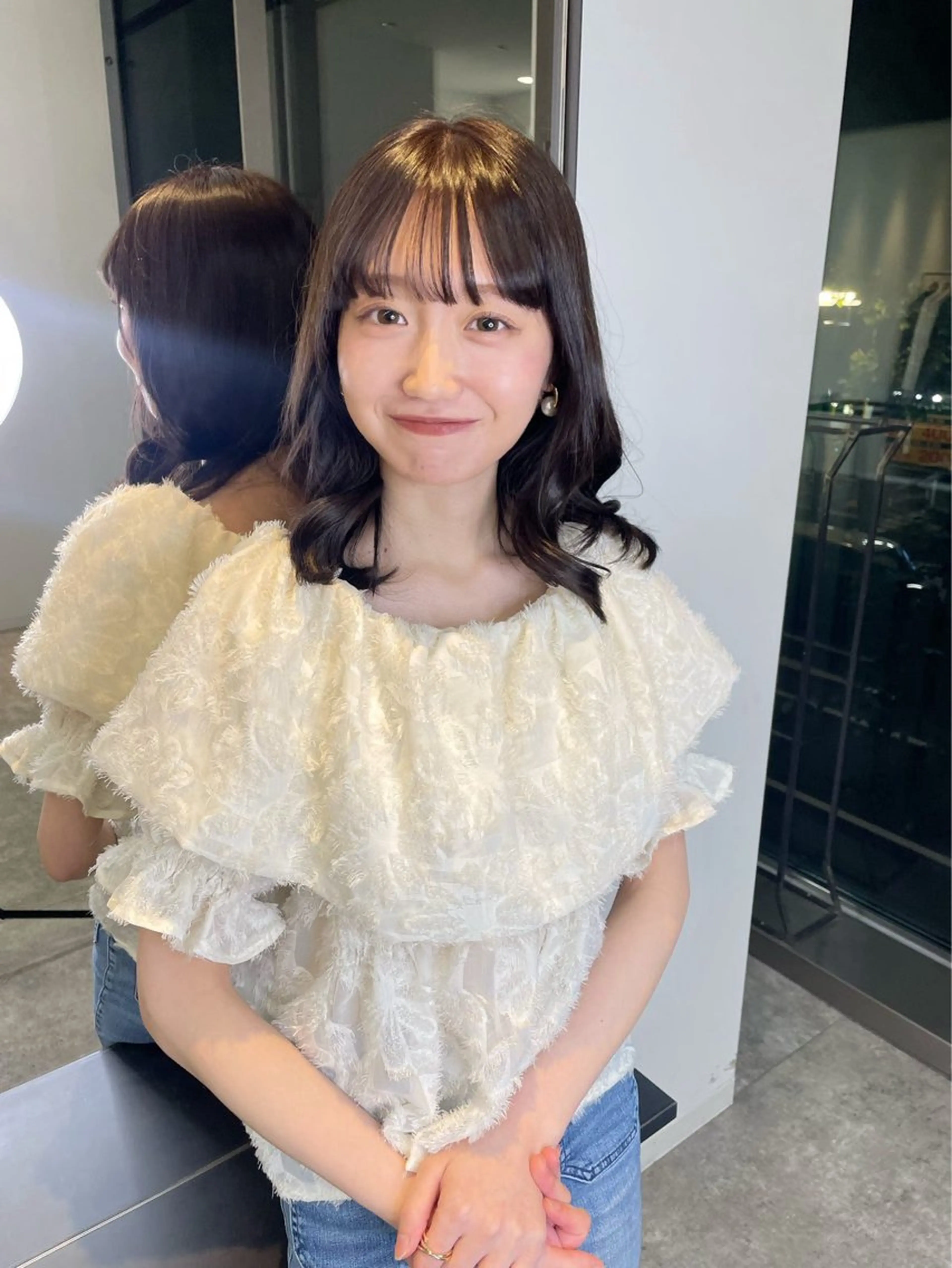 セミロング カラー ラベンダーカラー 【無料カットモデル】 水山まさはる🌸のヘアスタイル