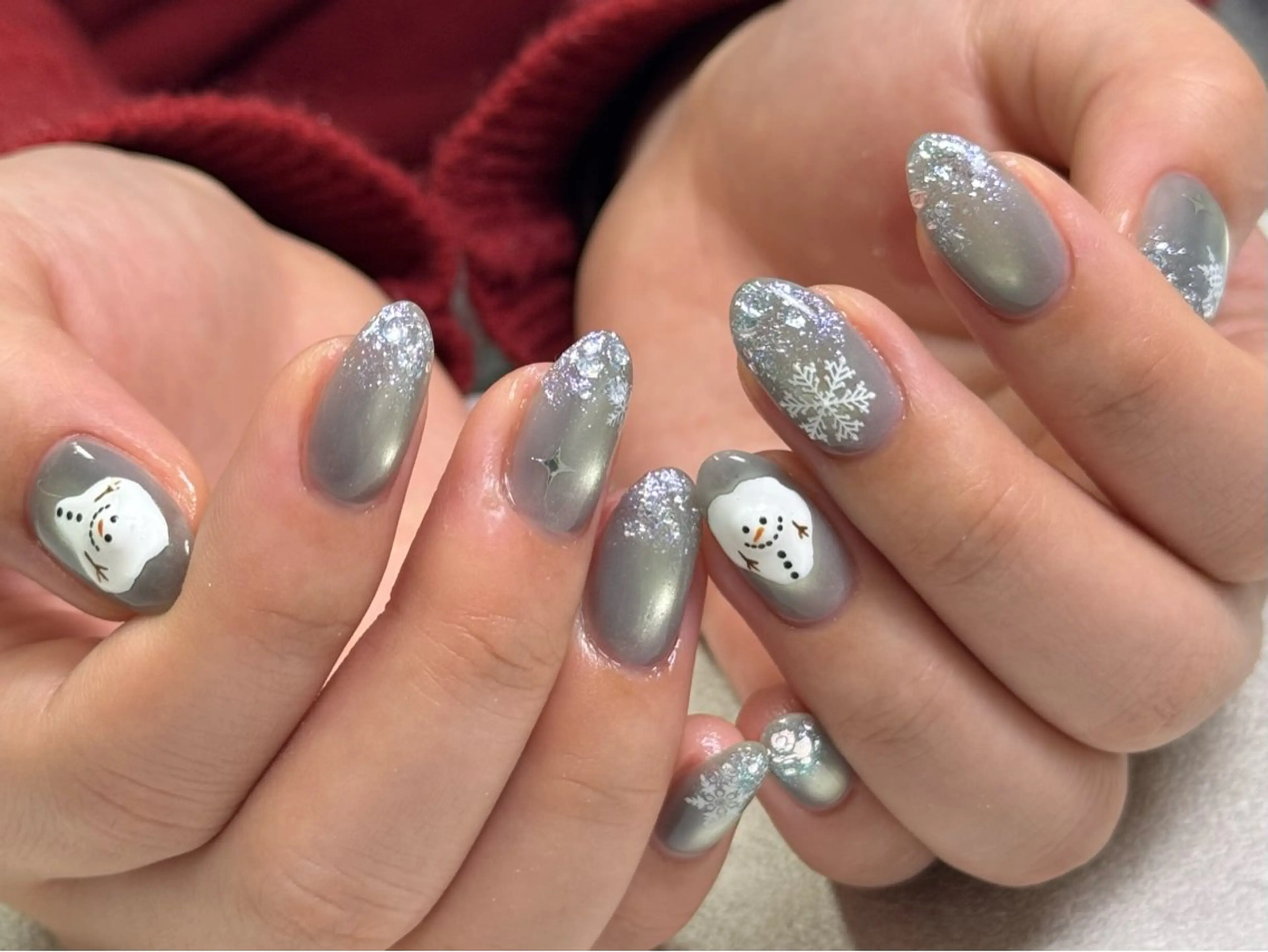 ネイル ニュアンスネイル 冬ネイル ハンドネイル Nail salon Genieのネイルデザイン