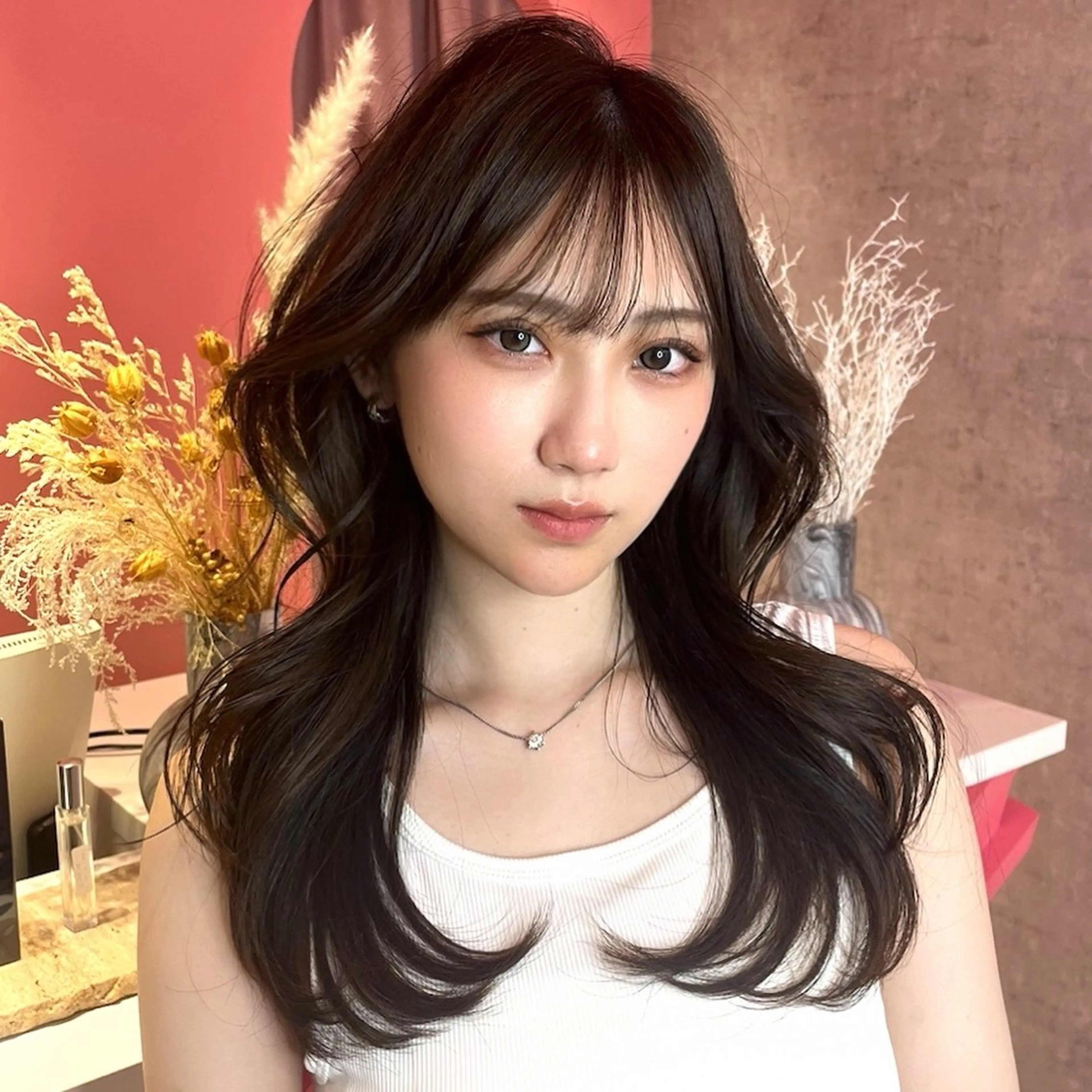 ロング カラー 山崎/ボブ縮毛矯正 レイヤー髪質改善のヘアスタイル